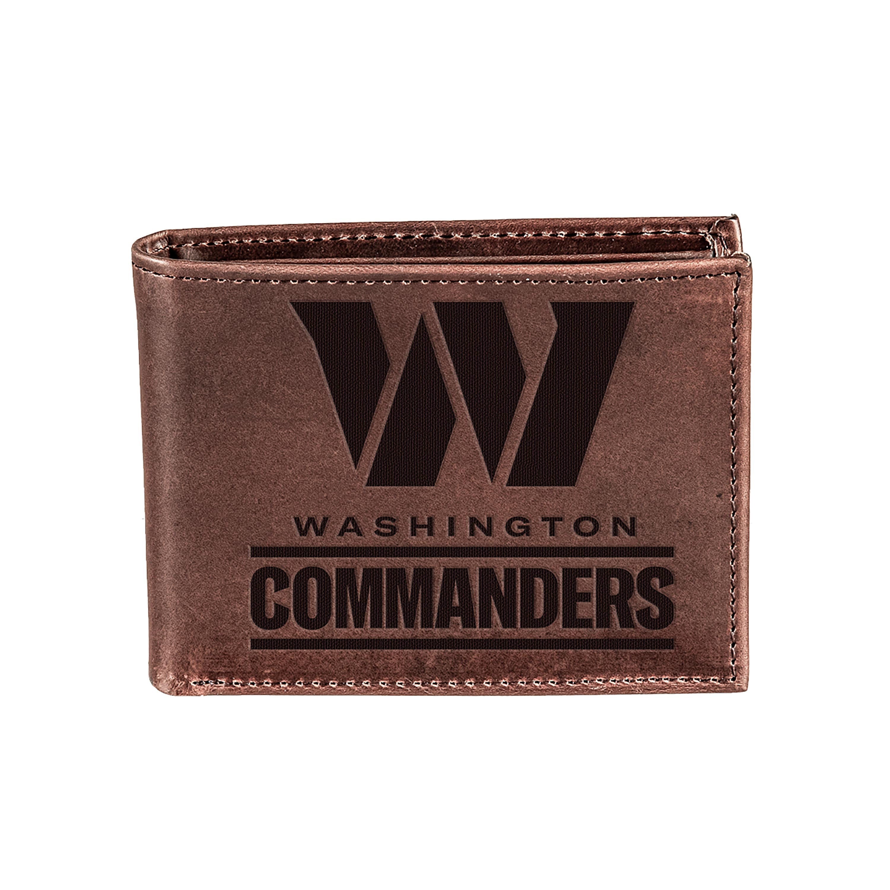 Washington Commanders, Bi-Fold Wallet, Brown, CH, 100% Genuine Leather - Sports Collectibles, Sports Memorabilia, Sports Fan Shop, Sports Gifts