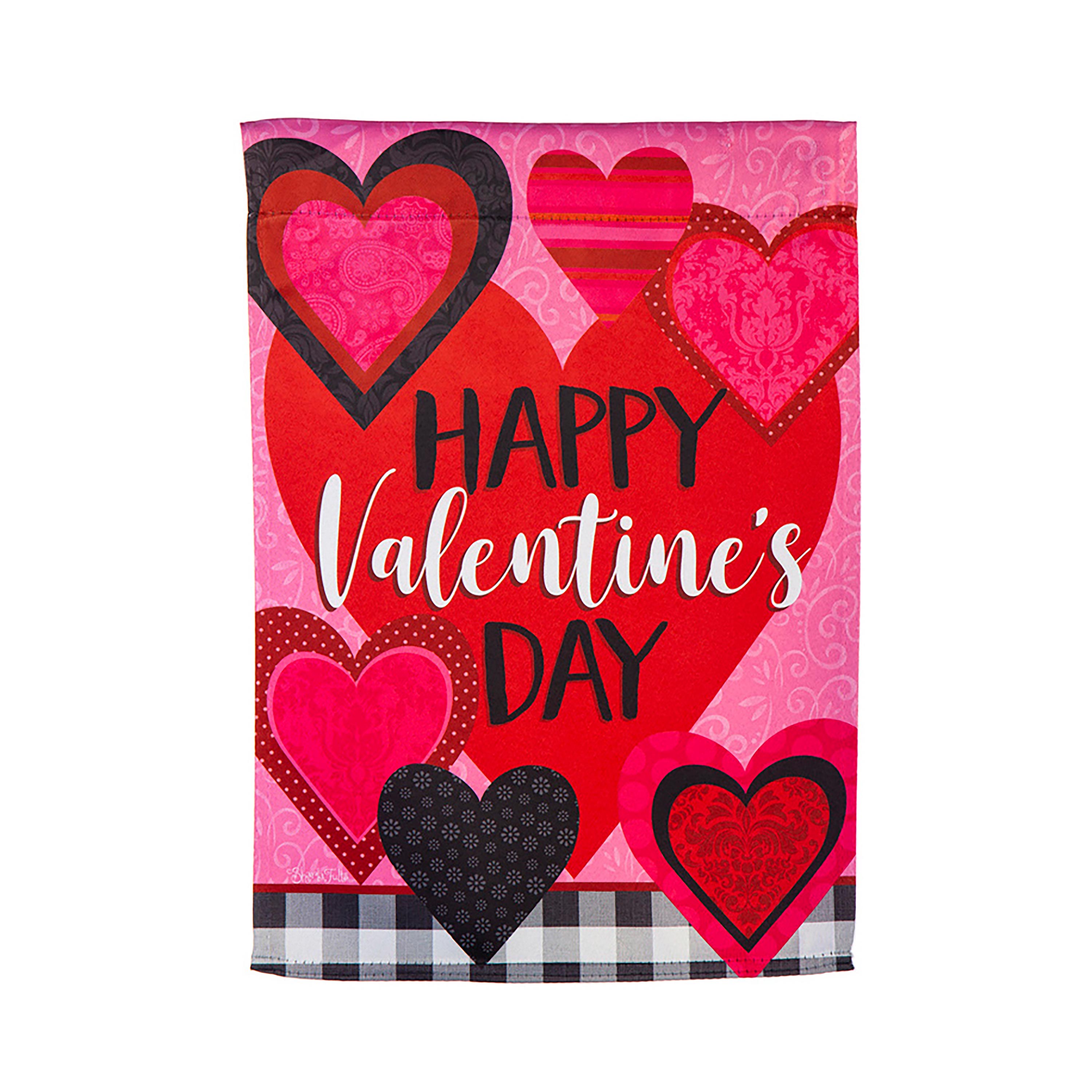 Patterned Valentine's Hearts Garden Suede Flag - Sports Collectibles, Sports Memorabilia, Sports Fan Shop, Sports Gifts