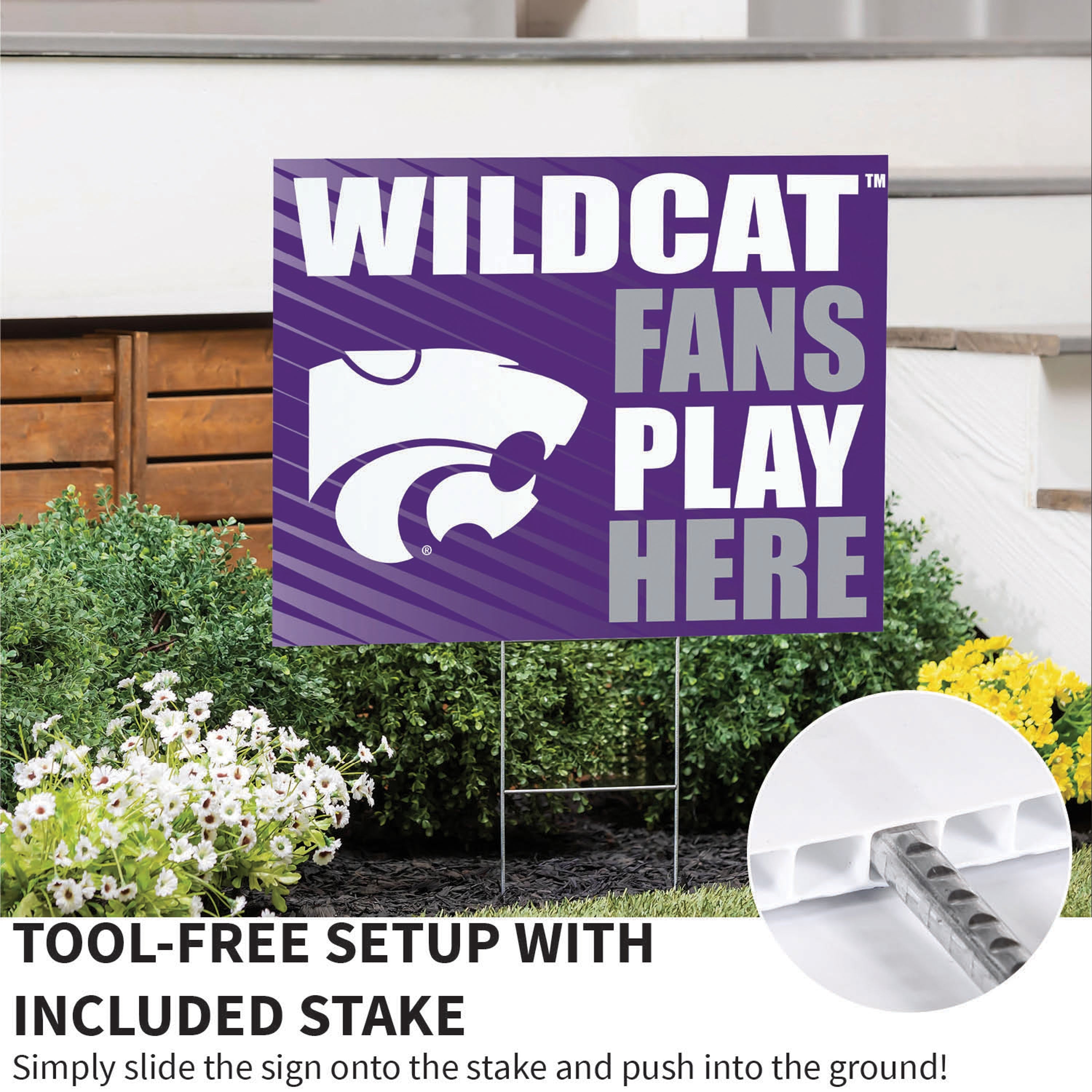 Kansas State University Coroplast Yard Sign "Fans Play Here" - Sports Collectibles, Sports Memorabilia, Sports Fan Shop, Sports Gifts