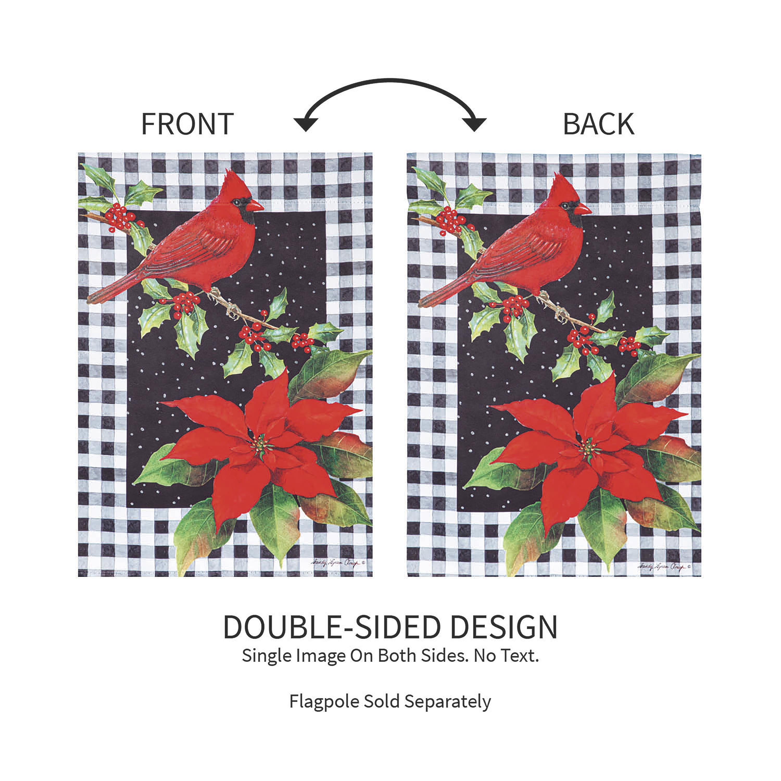 Cardinal & Holly Garden Suede Flag - Sports Collectibles, Sports Memorabilia, Sports Fan Shop, Sports Gifts