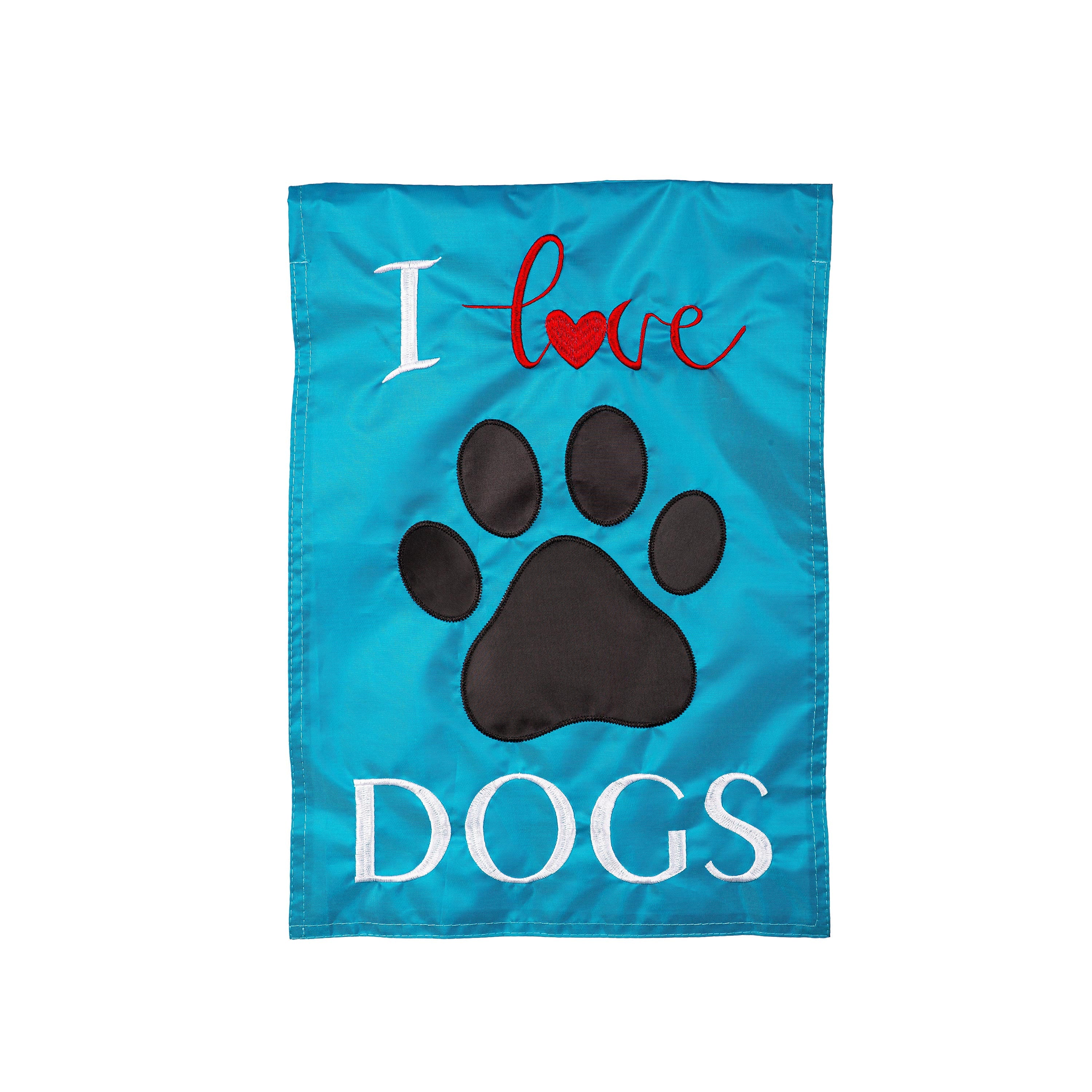 I love Dogs Basic Applique Garden Flag - Sports Collectibles, Sports Memorabilia, Sports Fan Shop, Sports Gifts