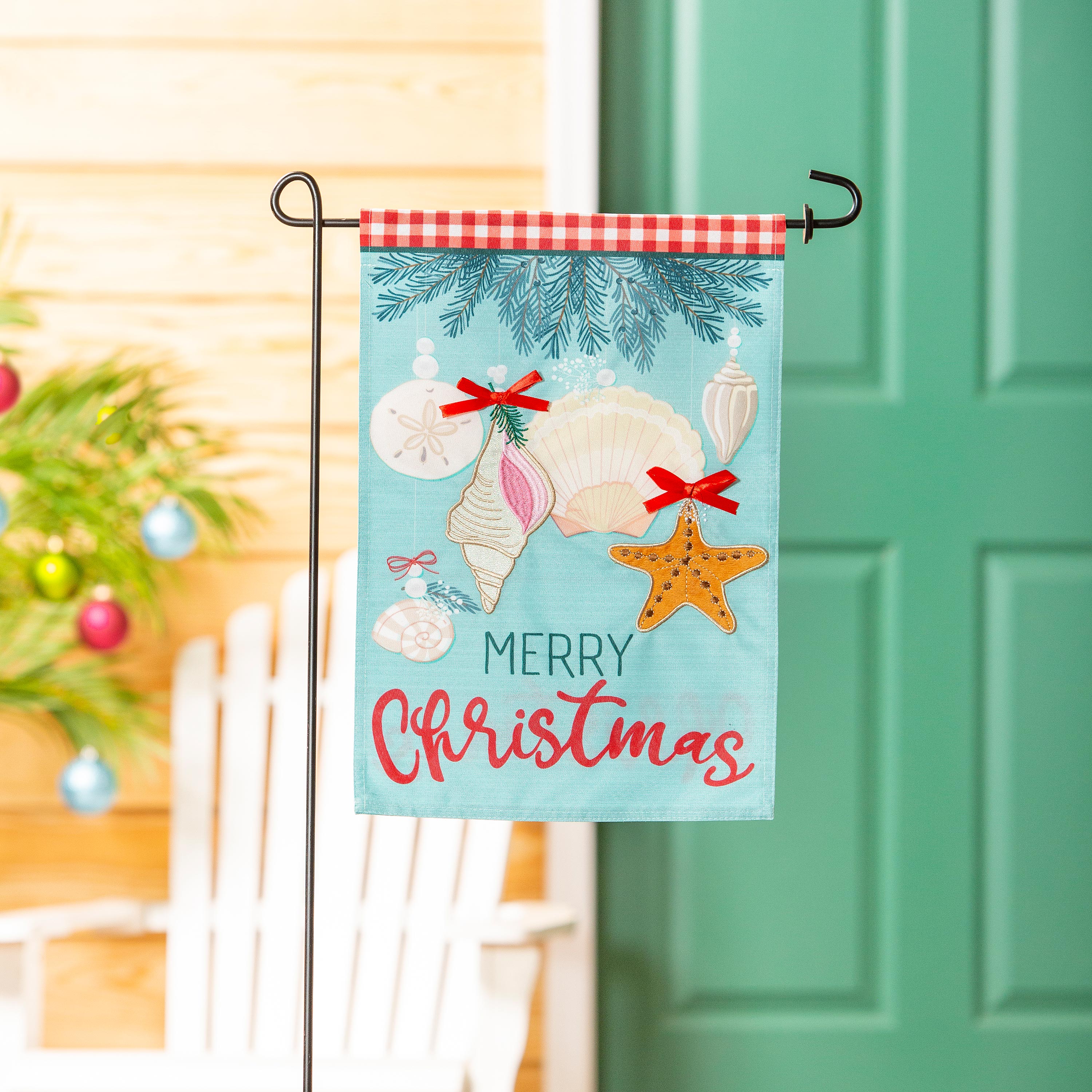 Seashell Ornaments Garden Linen Flag - Sports Collectibles, Sports Memorabilia, Sports Fan Shop, Sports Gifts