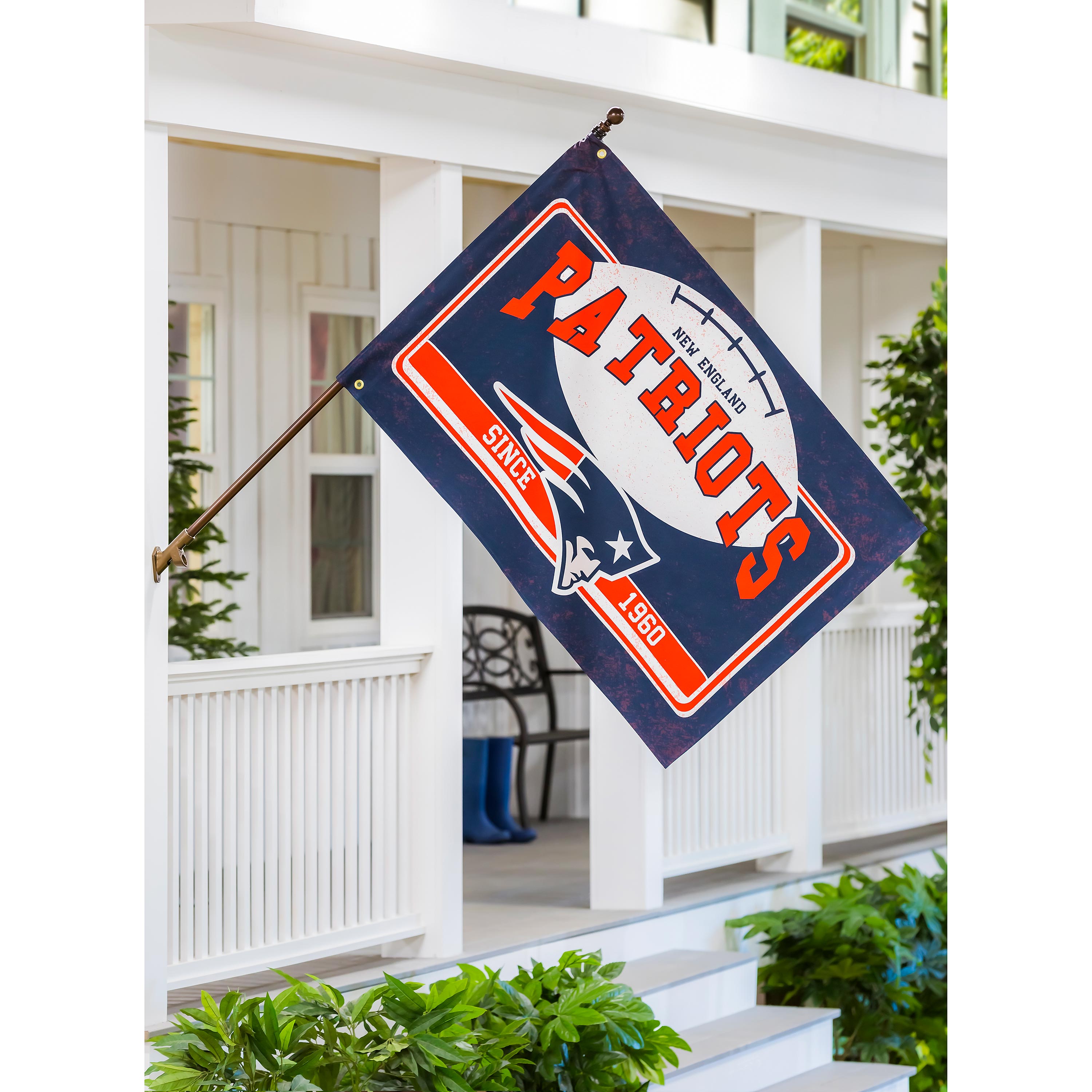 New England Patriots, Linen Estate Flag - Sports Collectibles, Sports Memorabilia, Sports Fan Shop, Sports Gifts
