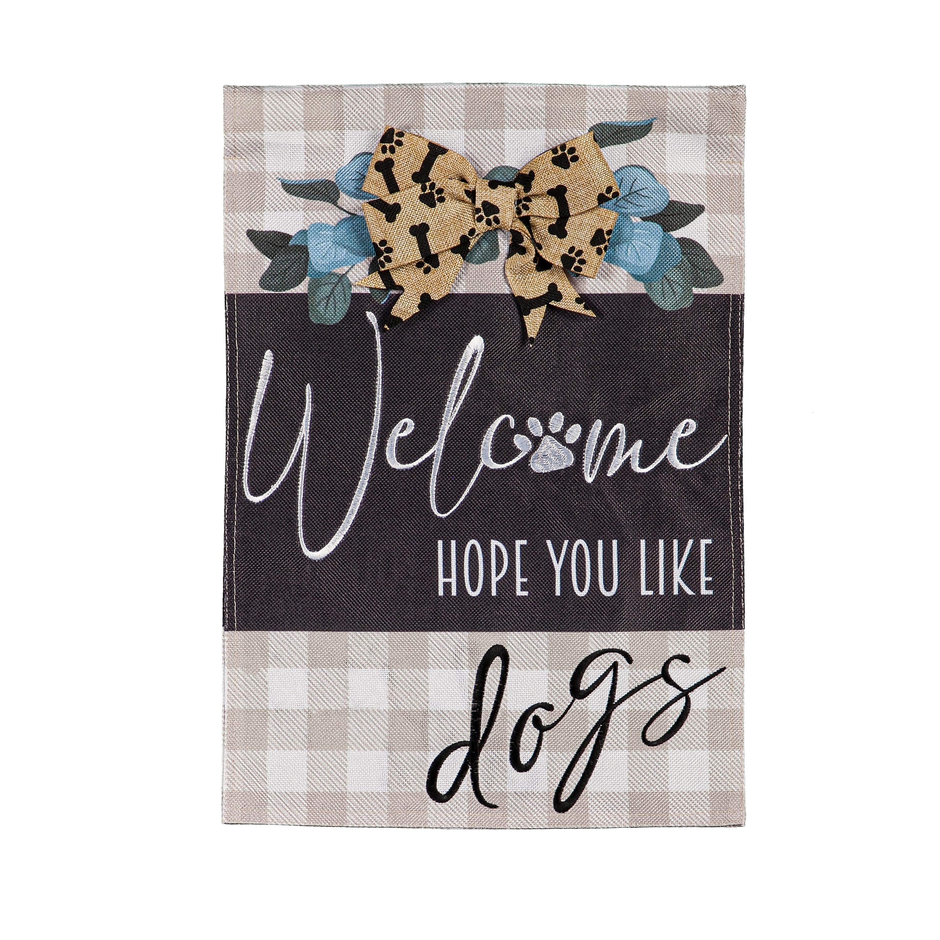 Dogs and Checks Garden Burlap Flag - Sports Collectibles, Sports Memorabilia, Sports Fan Shop, Sports Gifts