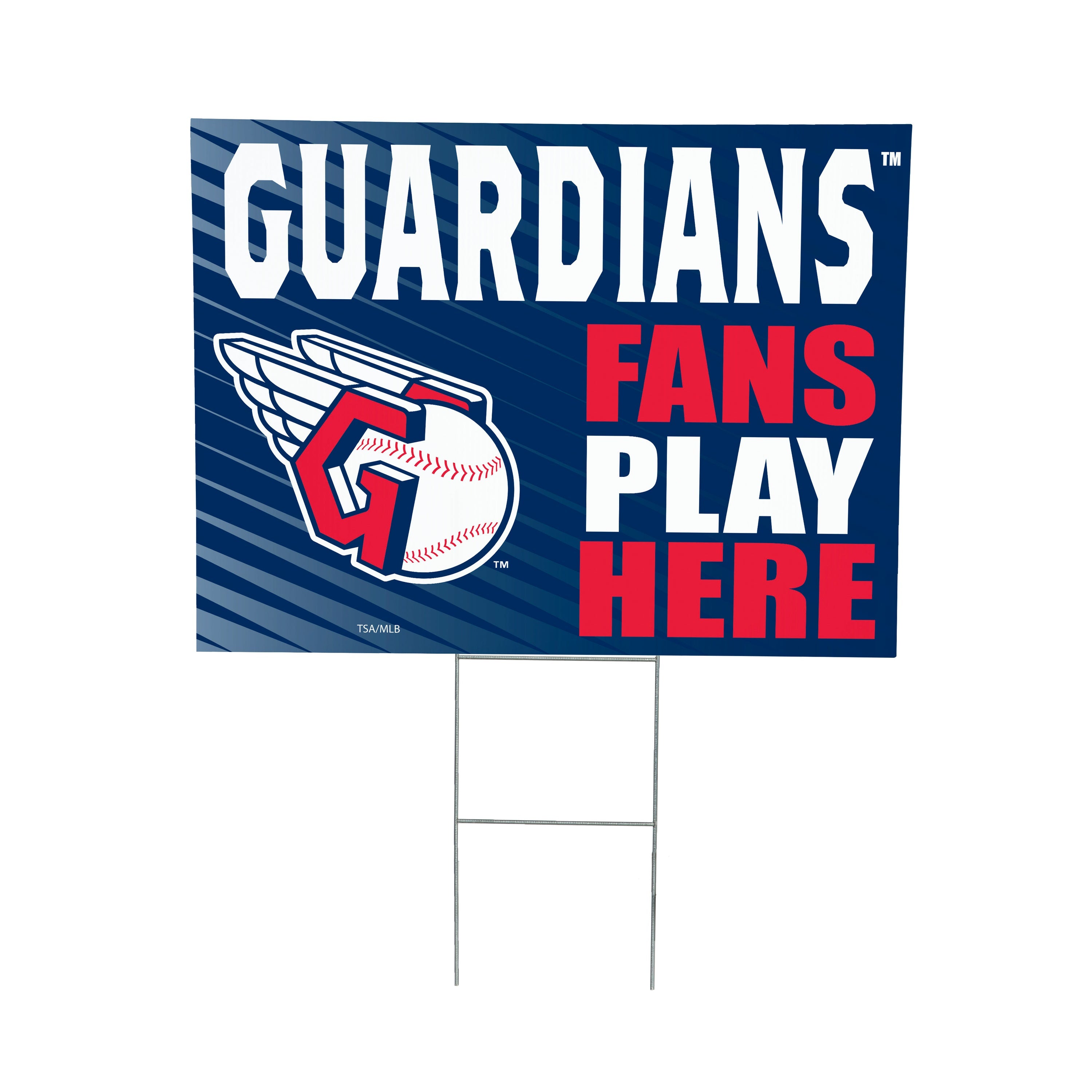 Cleveland Guardians Coroplast Yard Sign "Fans Play Here"