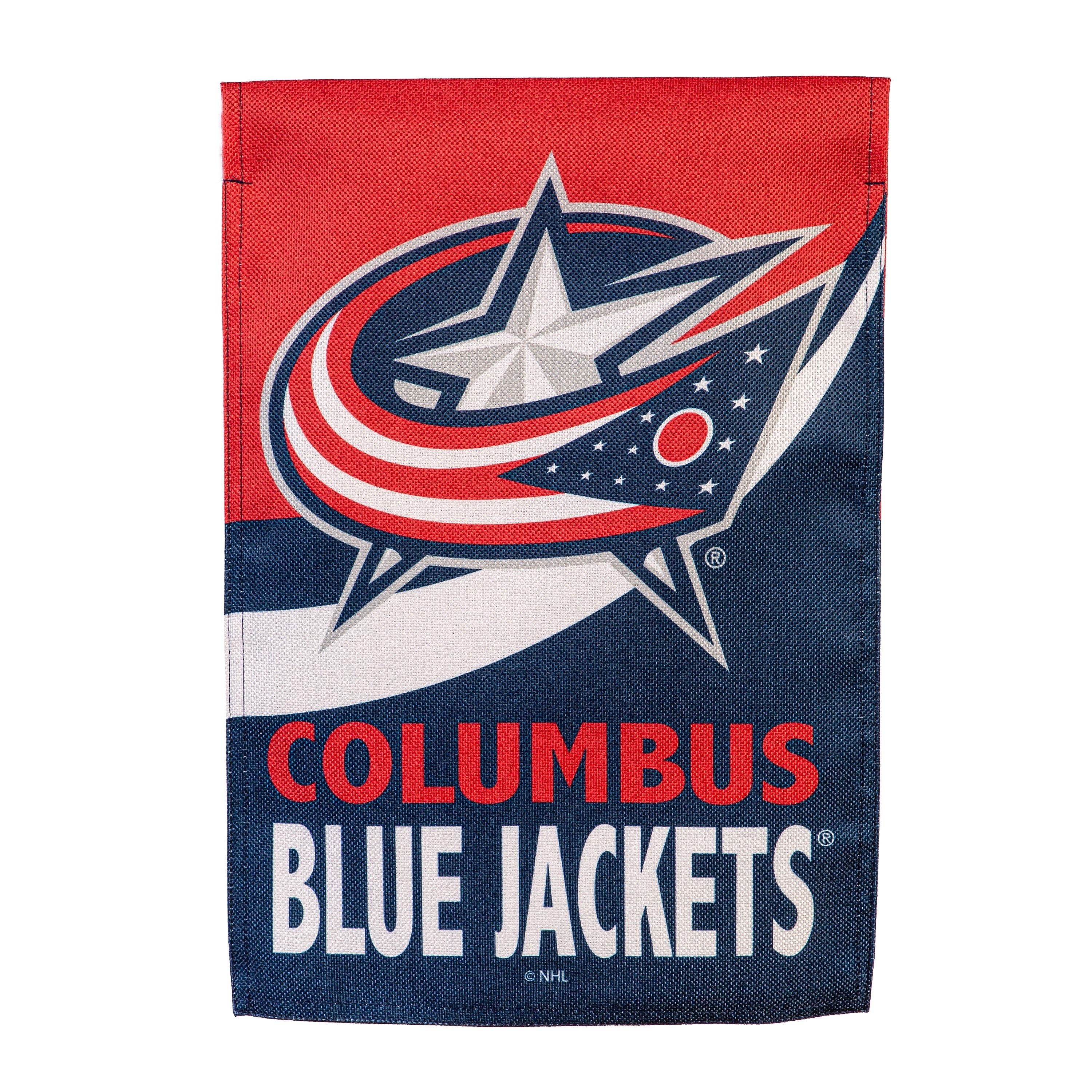 Columbus Blue Jackets Burlap Flag GDN Size - Sports Collectibles, Sports Memorabilia, Sports Fan Shop, Sports Gifts