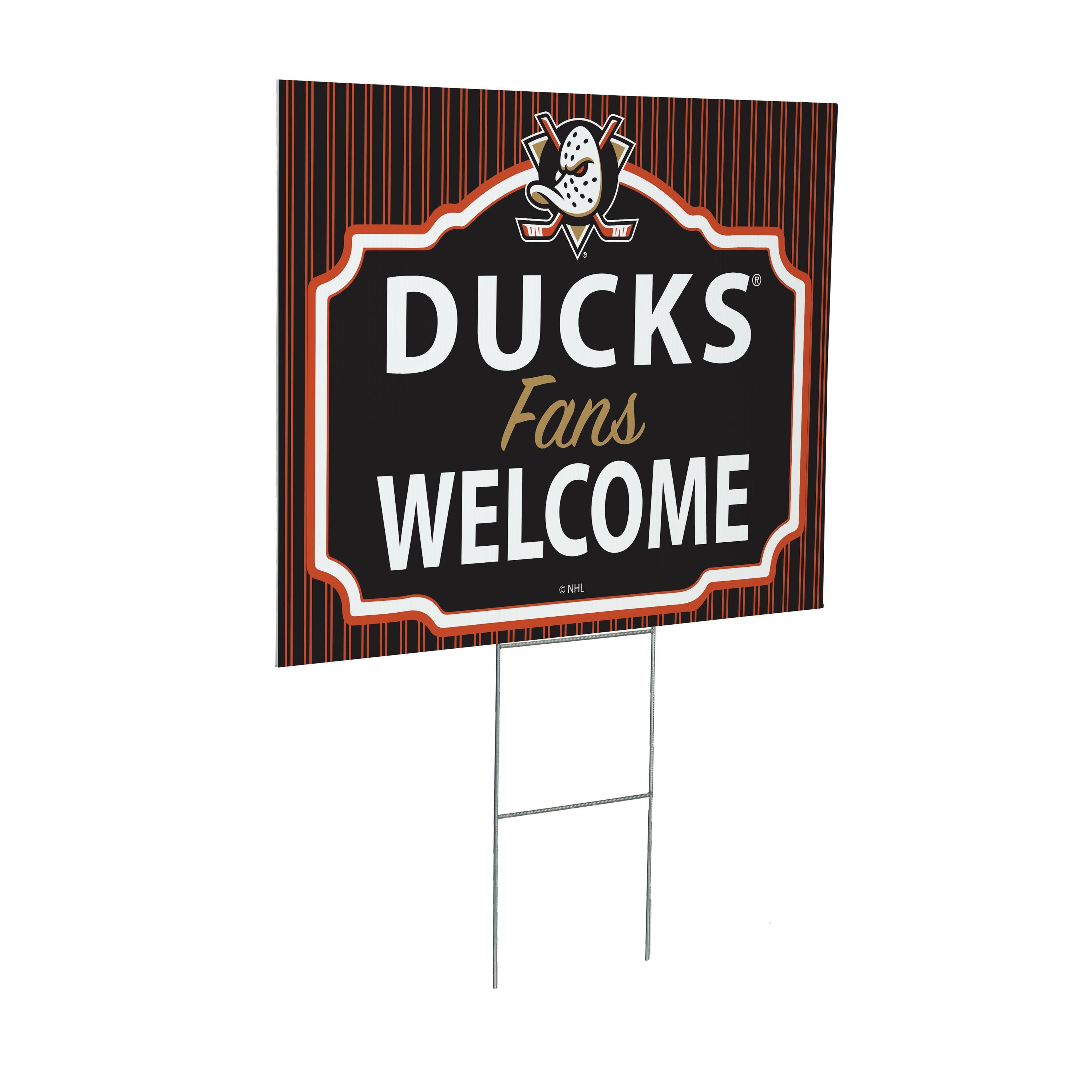 Anaheim Ducks Coroplast Yard Sign, "Fans Welcome" - Sports Collectibles, Sports Memorabilia, Sports Fan Shop, Sports Gifts