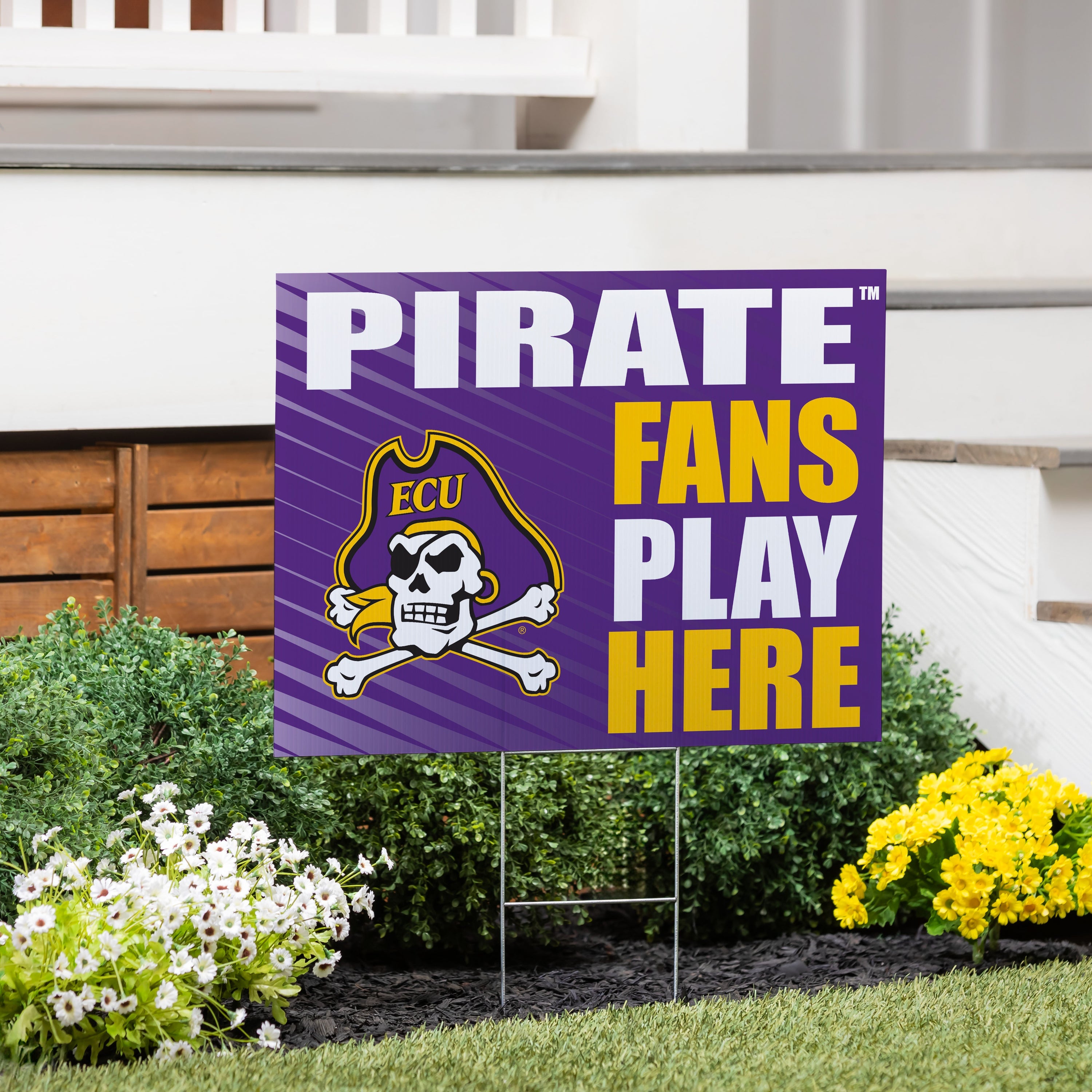 East Carolina University Coroplast Yard Sign "Fans Play Here" - Sports Collectibles, Sports Memorabilia, Sports Fan Shop, Sports Gifts