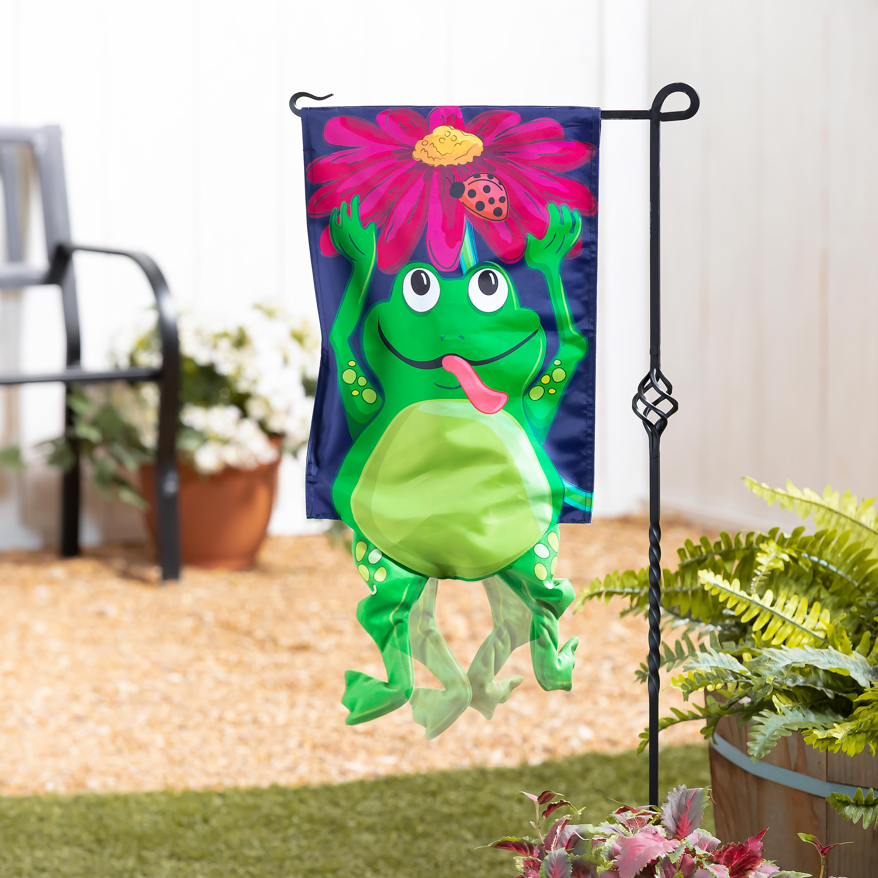 Jumping Frog Kickin Garden Flag - Sports Collectibles, Sports Memorabilia, Sports Fan Shop, Sports Gifts