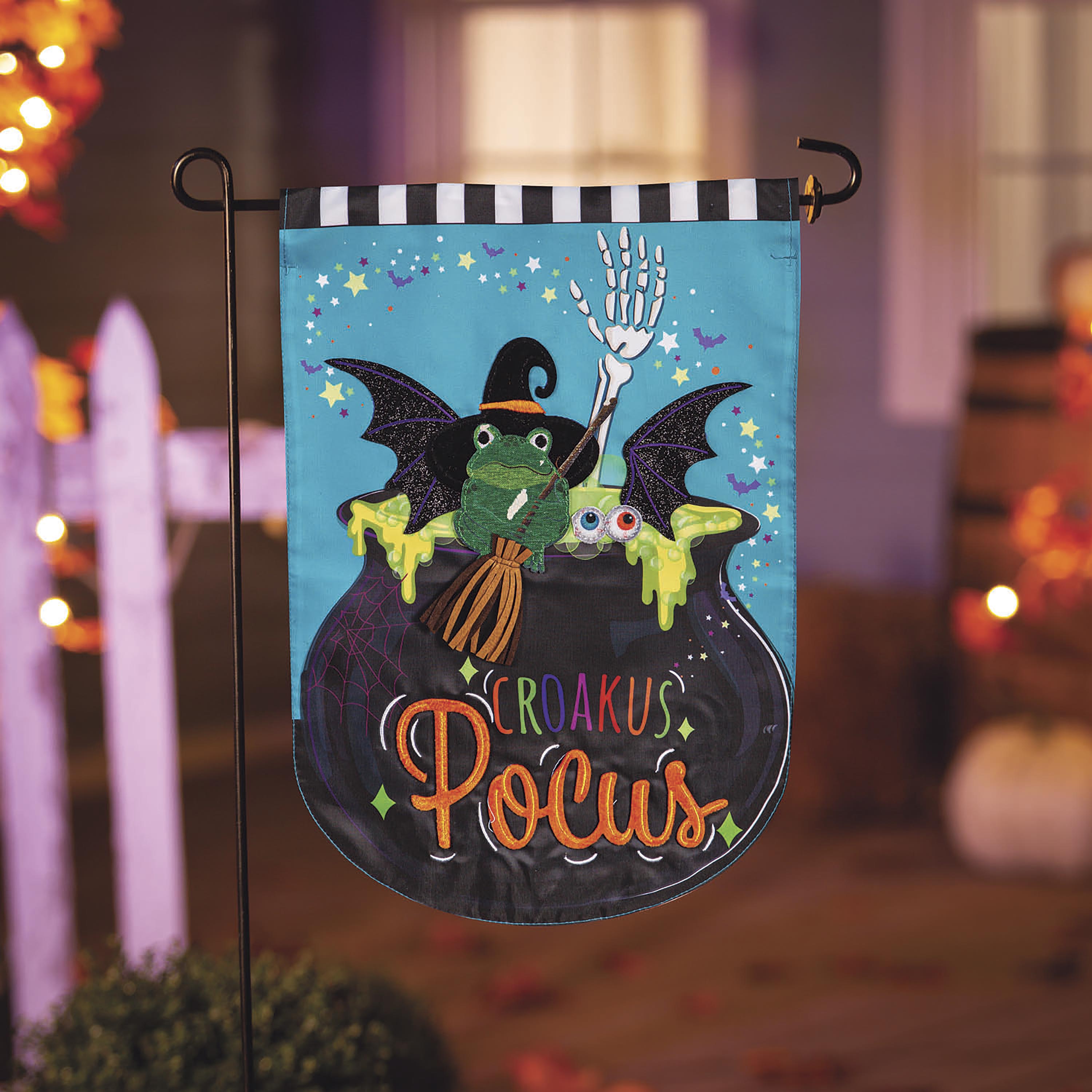 Croakus Pocus Applique Garden Flag - Sports Collectibles, Sports Memorabilia, Sports Fan Shop, Sports Gifts