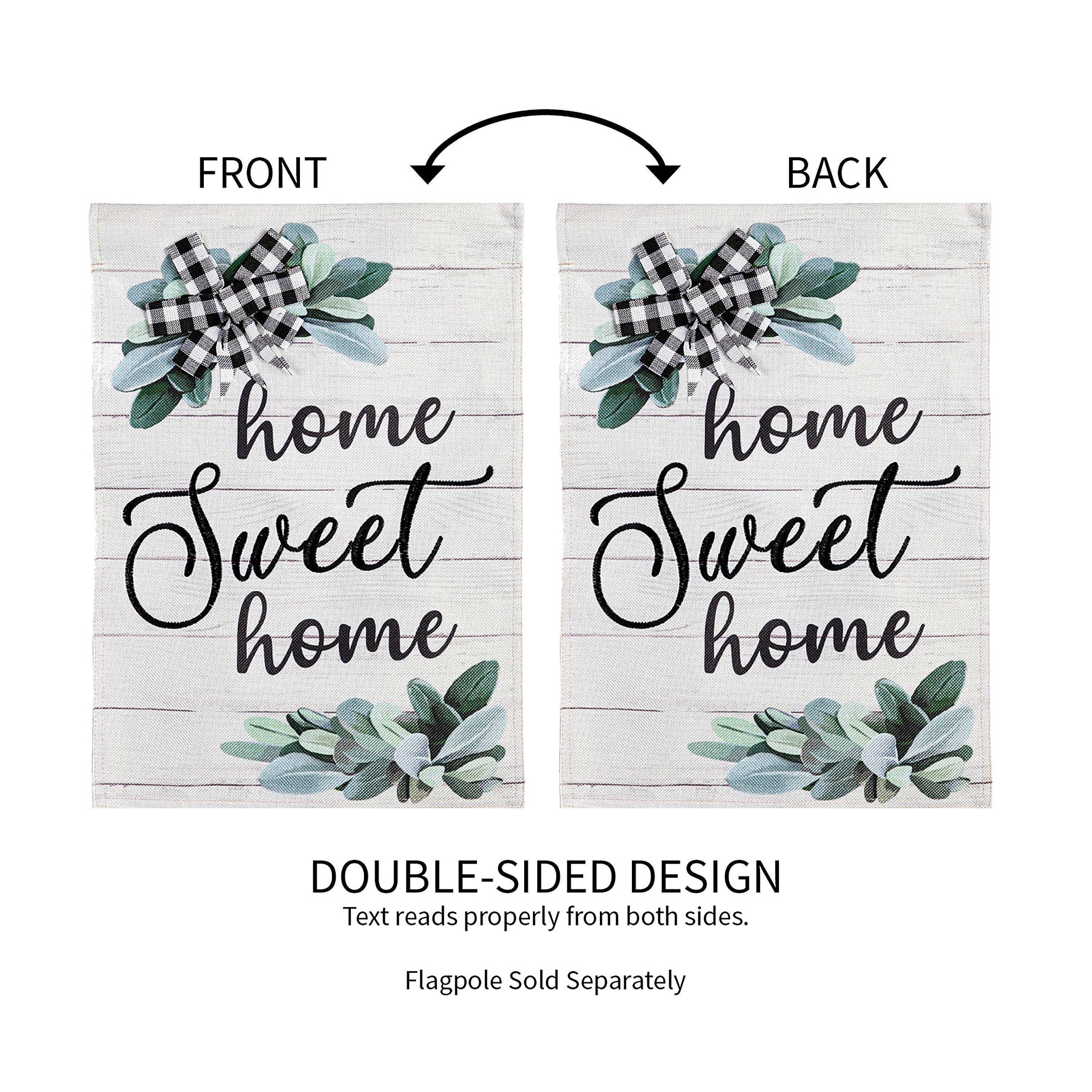 Home Sweet Home Eucalyptus Garden Burlap Flag - Sports Collectibles, Sports Memorabilia, Sports Fan Shop, Sports Gifts