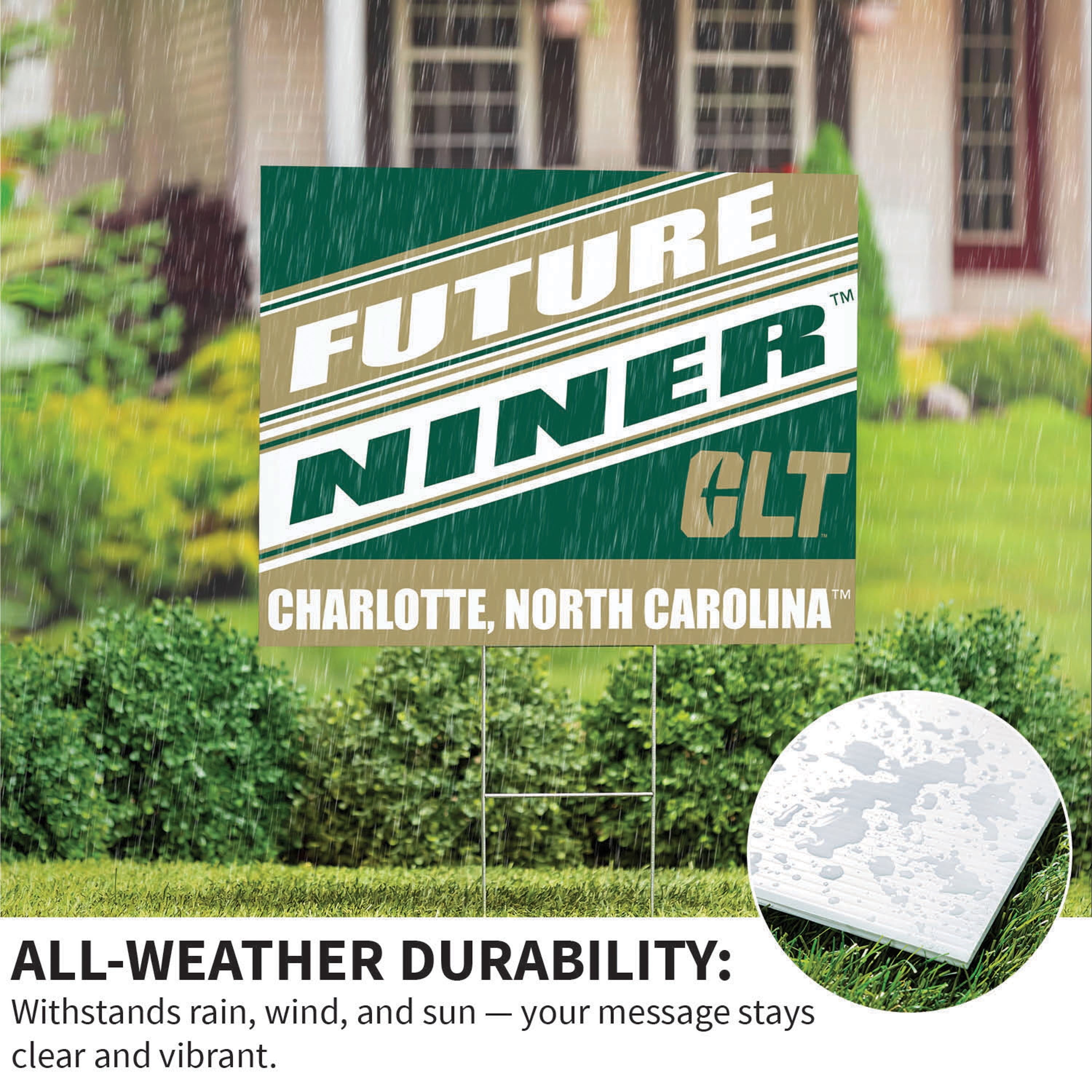 University of North Carolina/Charlotte Coroplast Yard Sign, Future Student - Sports Collectibles, Sports Memorabilia, Sports Fan Shop, Sports Gifts