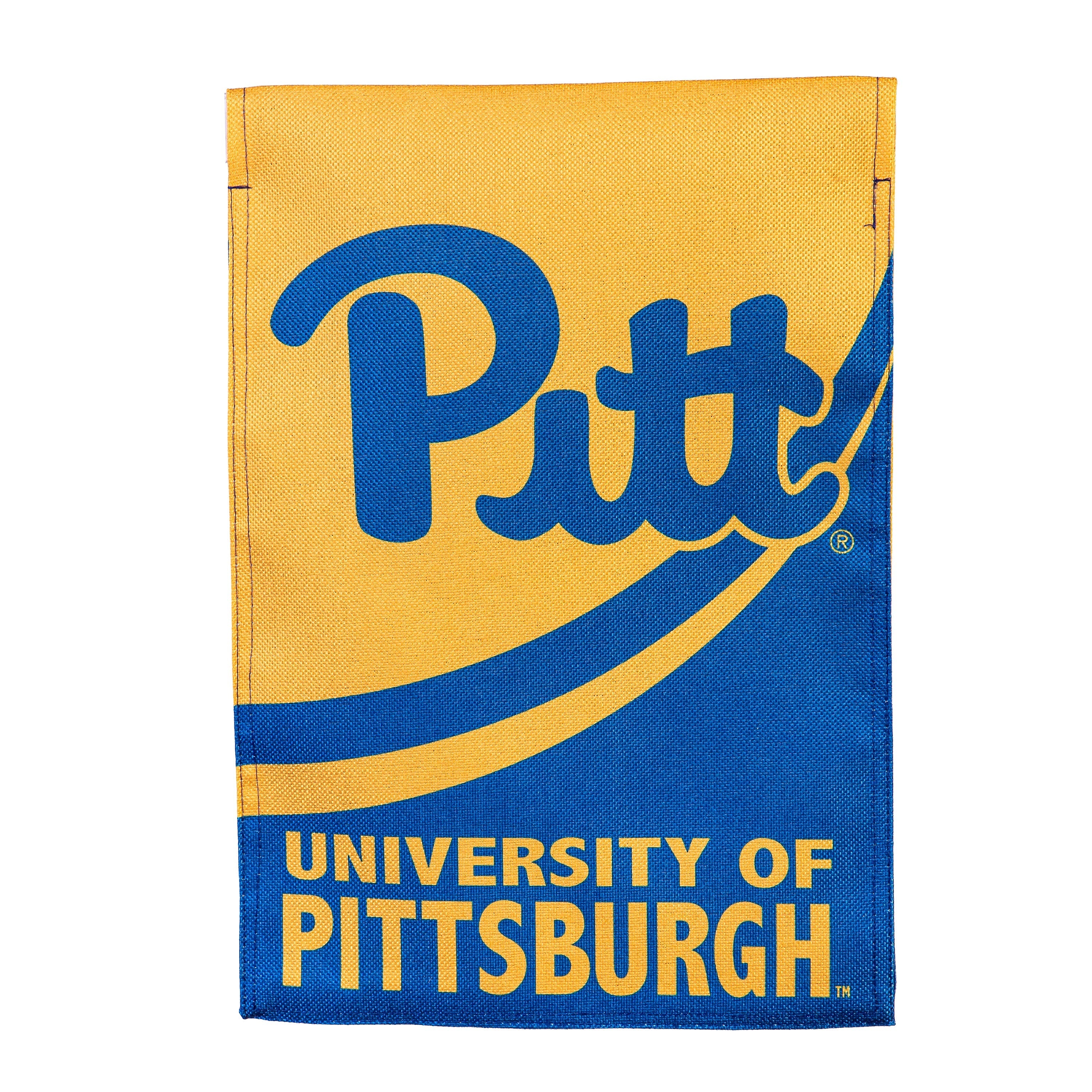 University of Pittsburgh Burlap Flag GDN Size - Sports Collectibles, Sports Memorabilia, Sports Fan Shop, Sports Gifts
