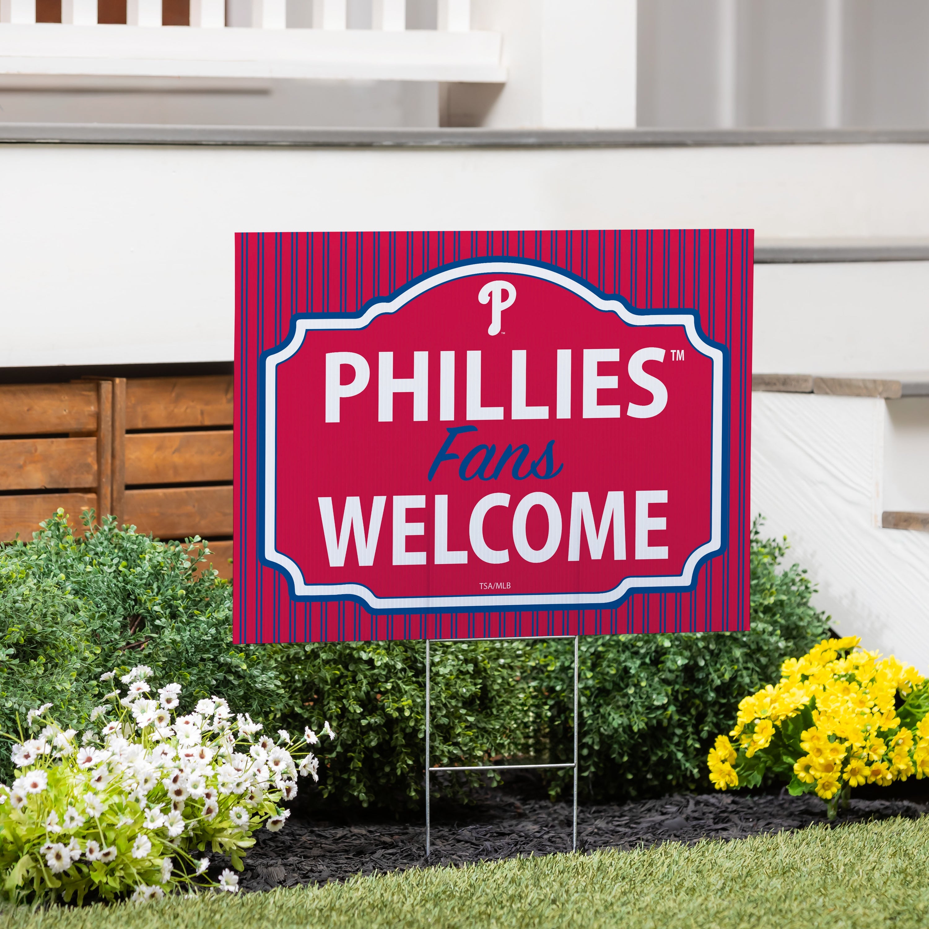 Philadelphia Phillies Coroplast Yard Sign, "Fans Welcome" - Sports Collectibles, Sports Memorabilia, Sports Fan Shop, Sports Gifts