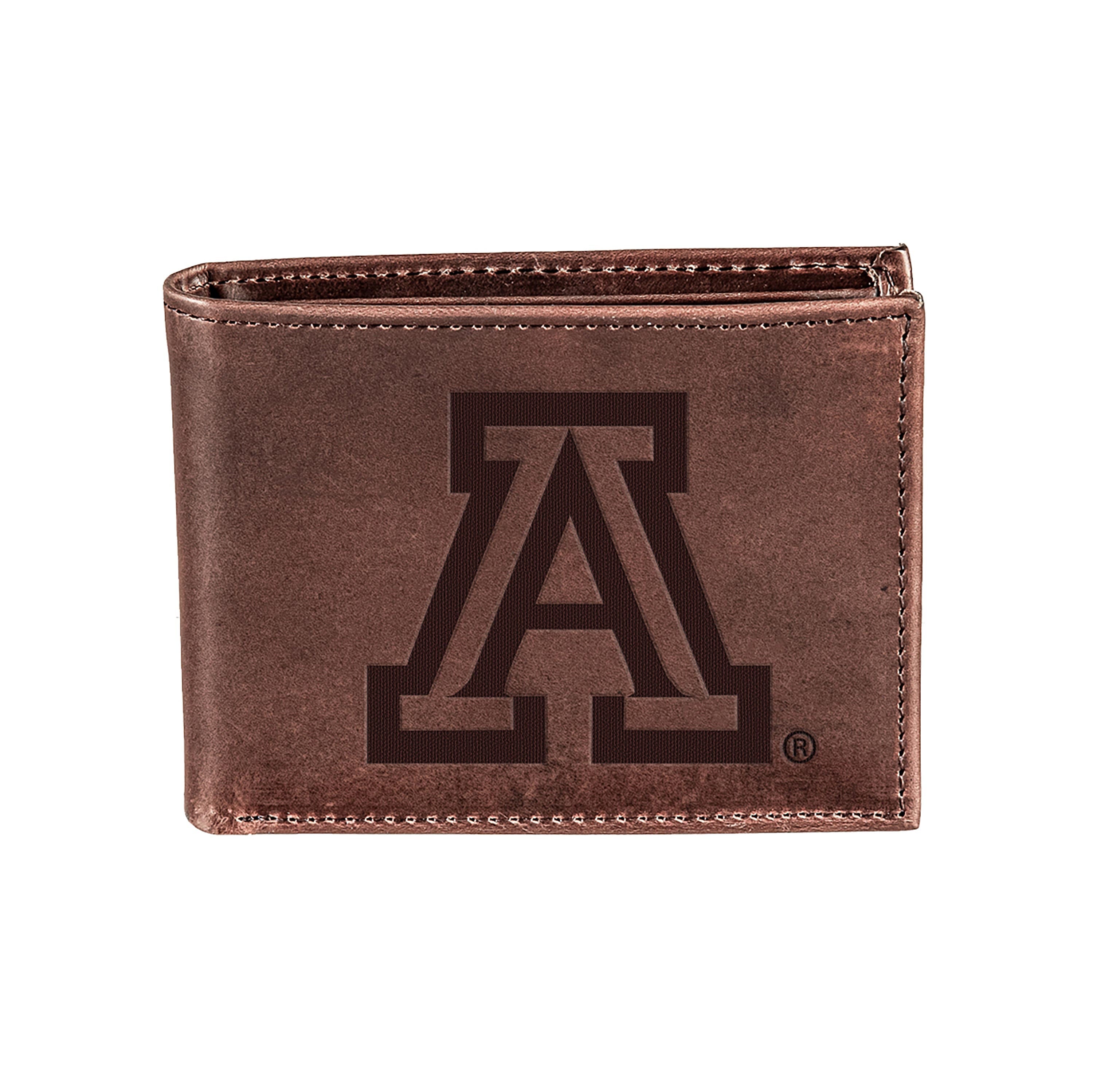 University of Arizona, Bi-Fold Wallet, Brown, CH, 100% Genuine Leather - Sports Collectibles, Sports Memorabilia, Sports Fan Shop, Sports Gifts