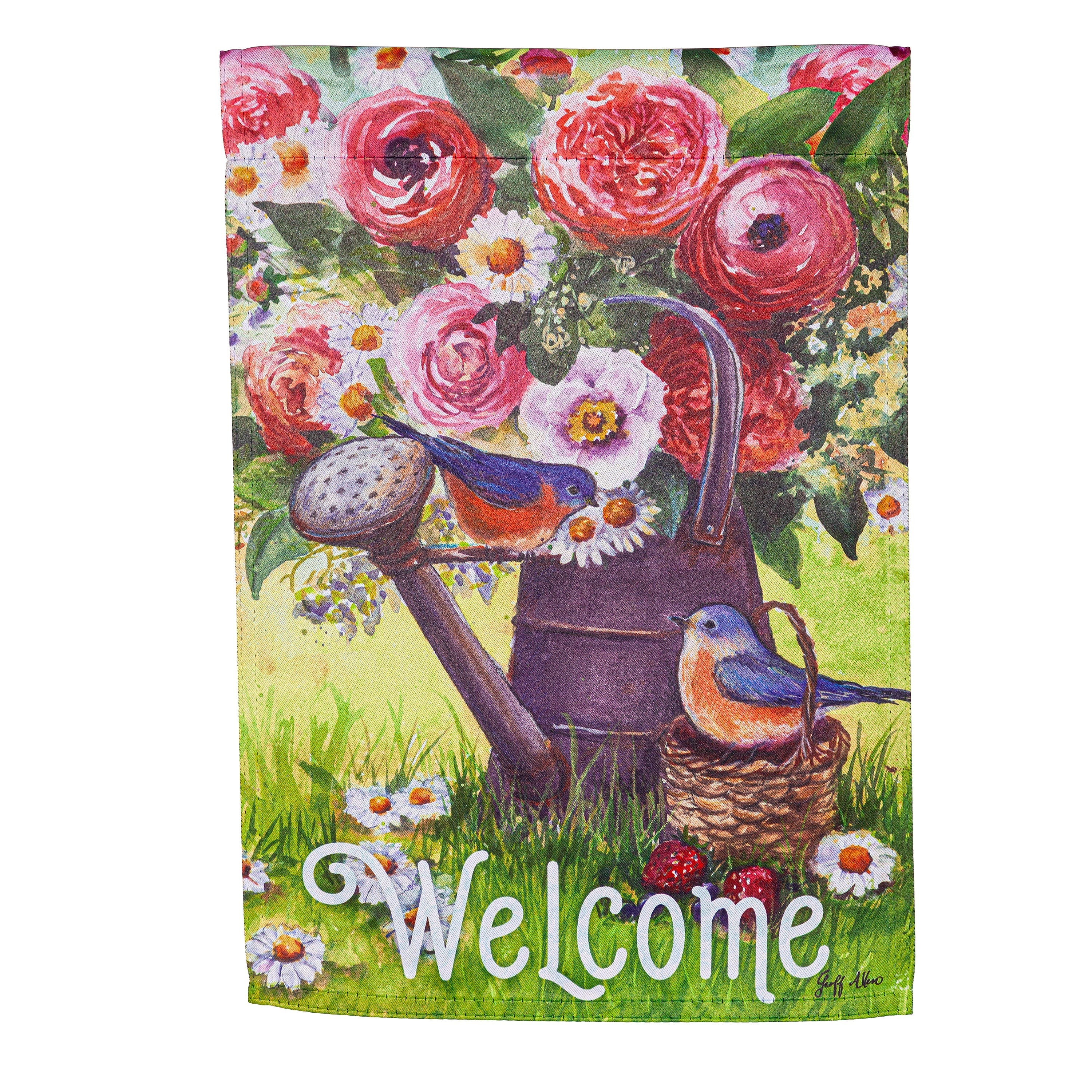 Watering Can Suede Garden Flag - Sports Collectibles, Sports Memorabilia, Sports Fan Shop, Sports Gifts