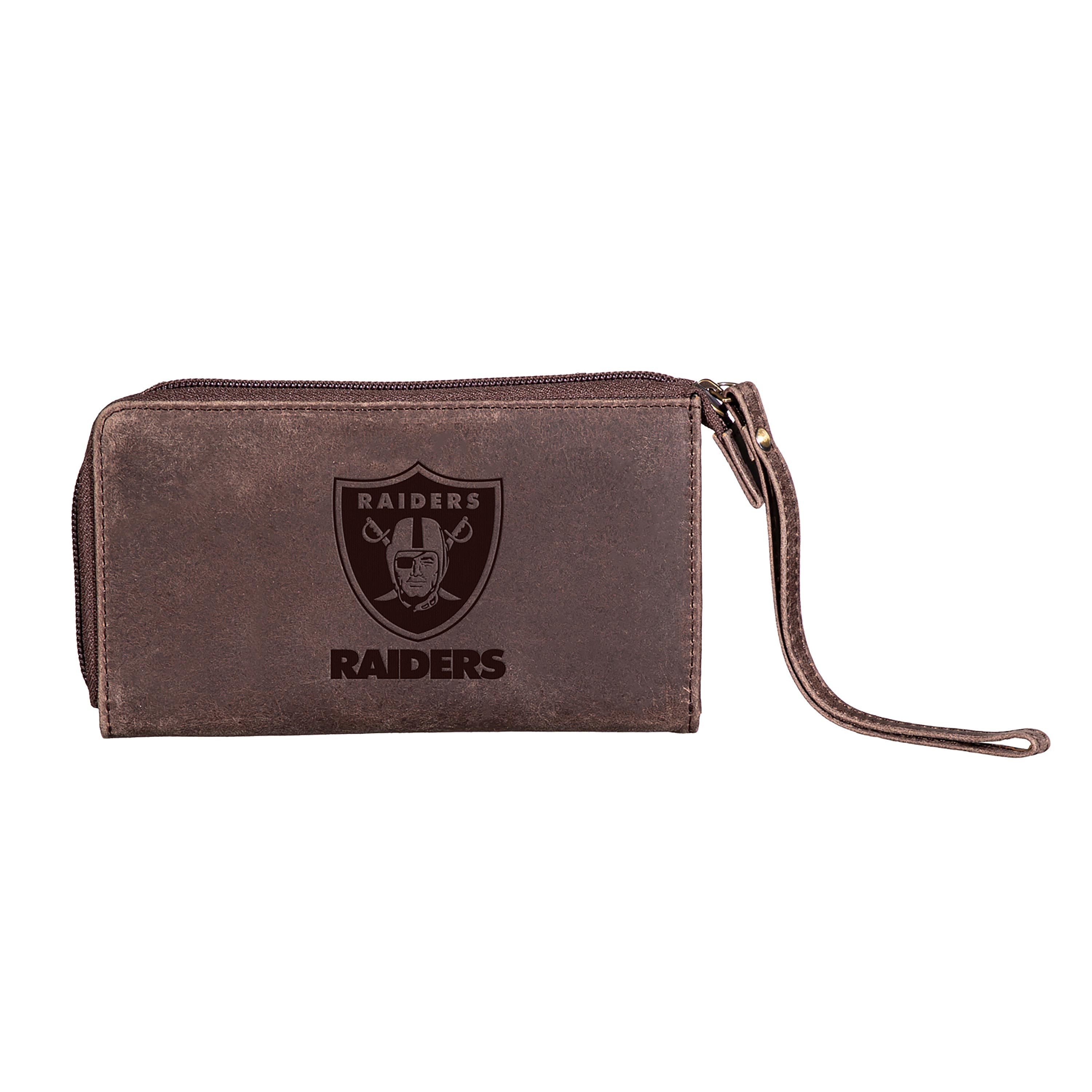 Wristlet Wallet, Brown, Las Vegas Raiders - Sports Collectibles, Sports Memorabilia, Sports Fan Shop, Sports Gifts