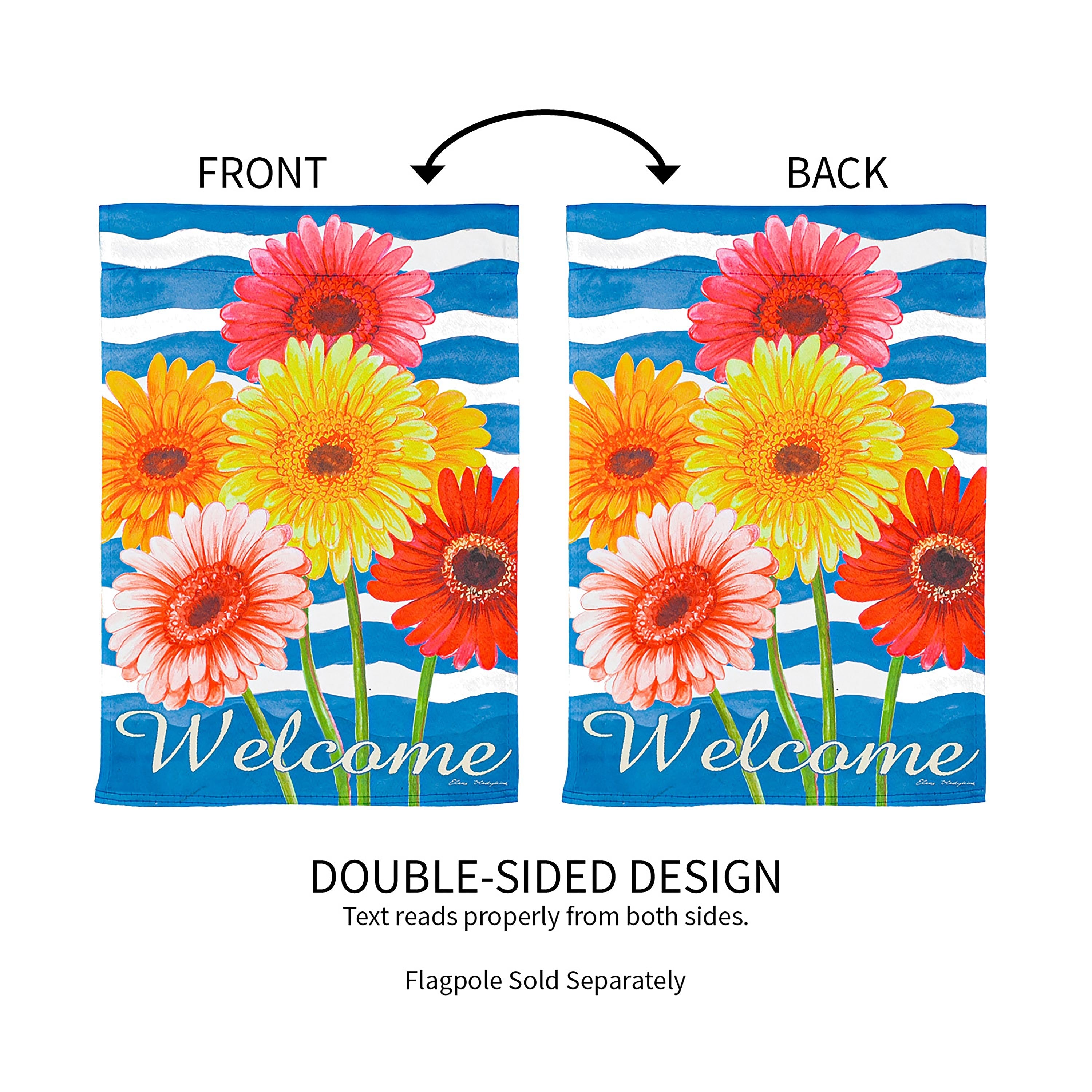 Spring Gerbera Bouquet Garden Suede Flag - Sports Collectibles, Sports Memorabilia, Sports Fan Shop, Sports Gifts