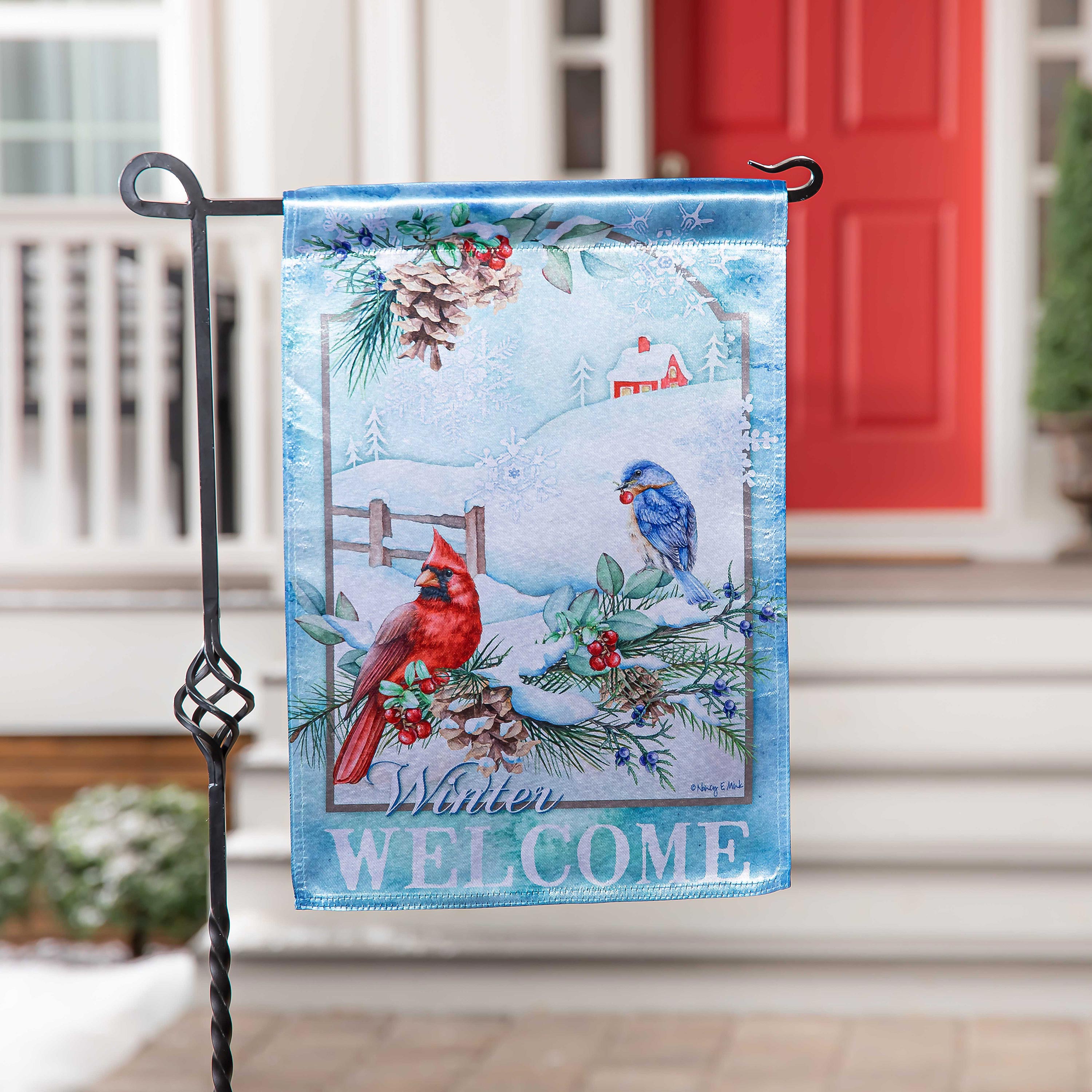 Snow Country Birds Lustre Garden Flag - Sports Collectibles, Sports Memorabilia, Sports Fan Shop, Sports Gifts