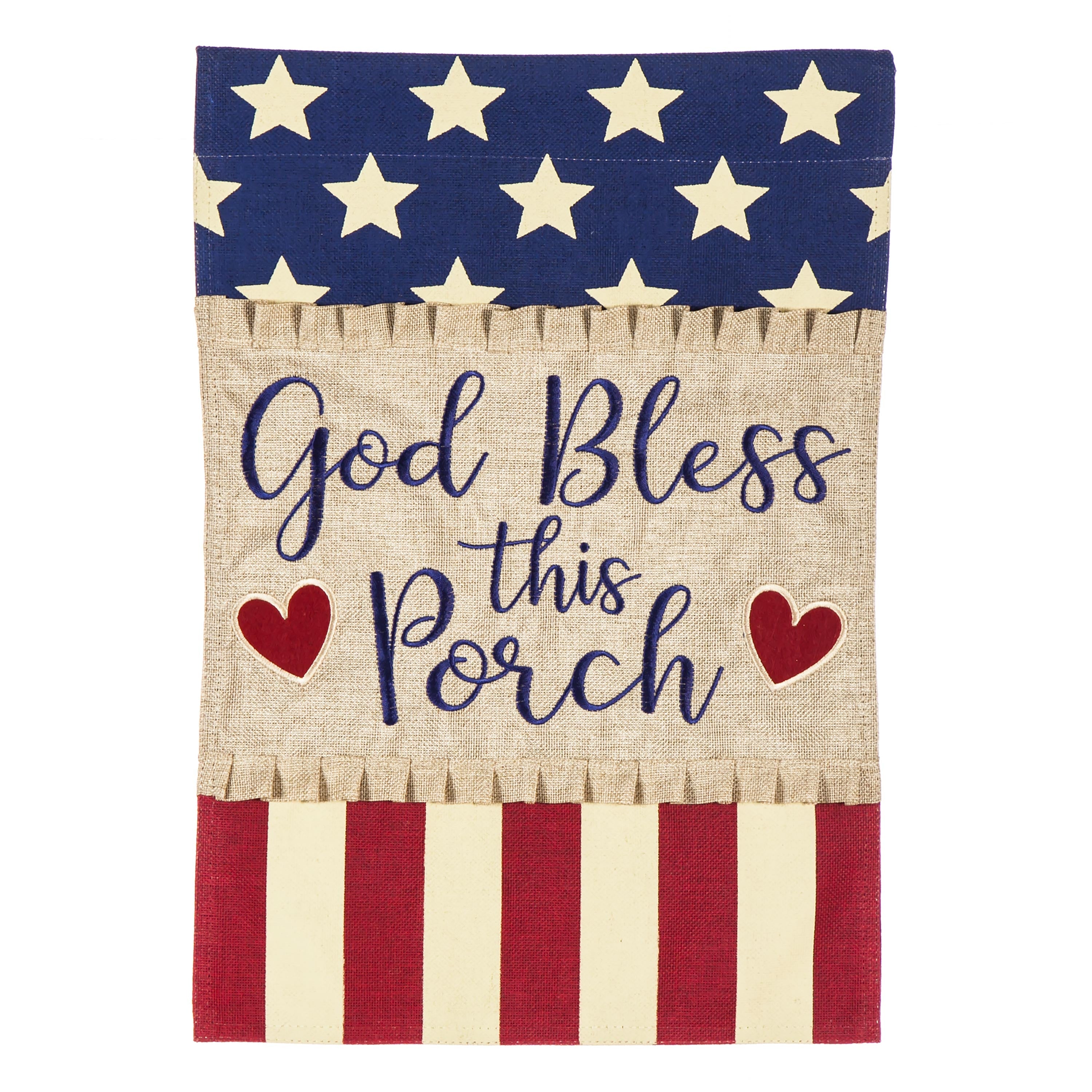 God Bless this Porch Garden Burlap Flag - Sports Collectibles, Sports Memorabilia, Sports Fan Shop, Sports Gifts