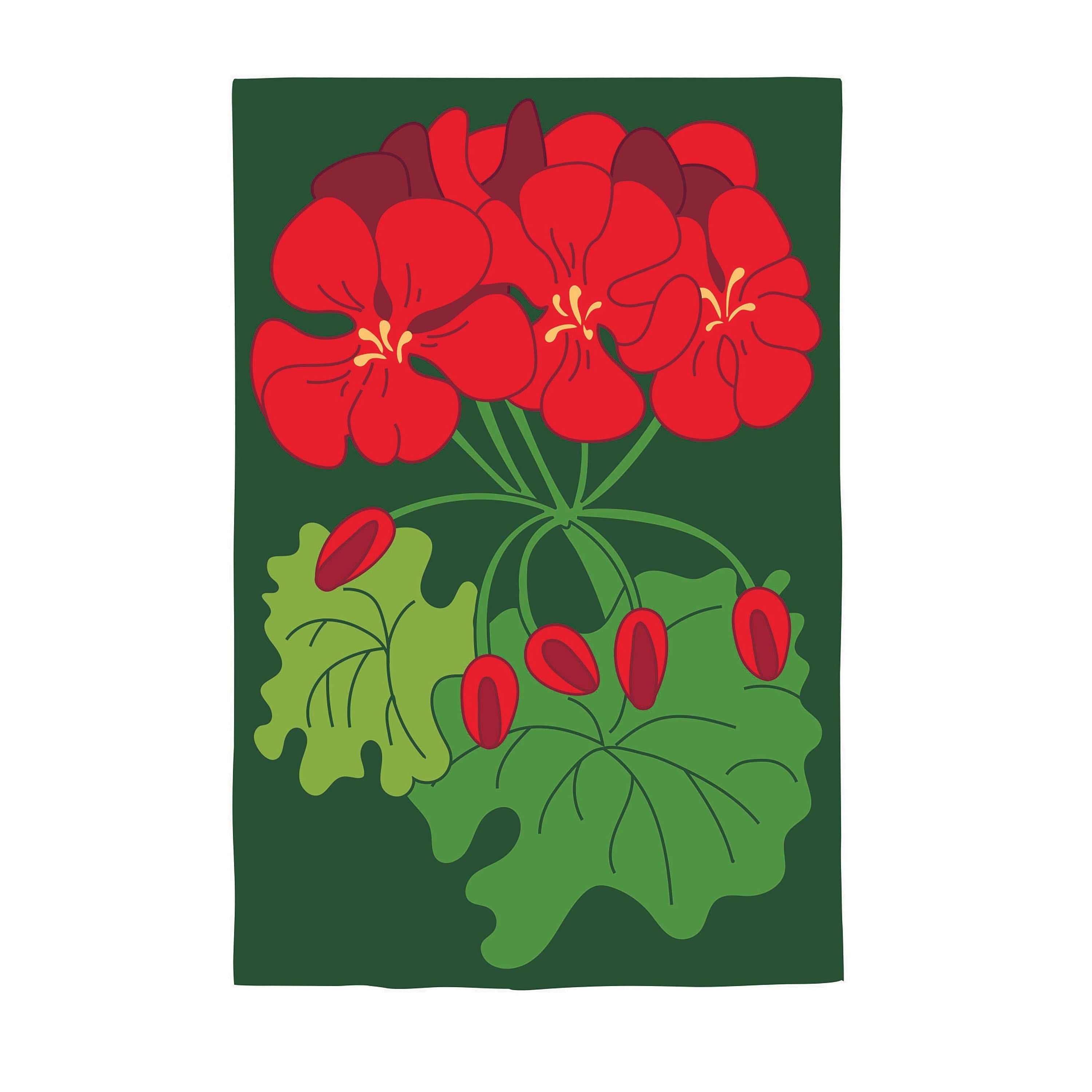 Geraniums Applique Garden Flag - Sports Gifts, Sports Memorabilia, Sports Collectibles, Fan Shop