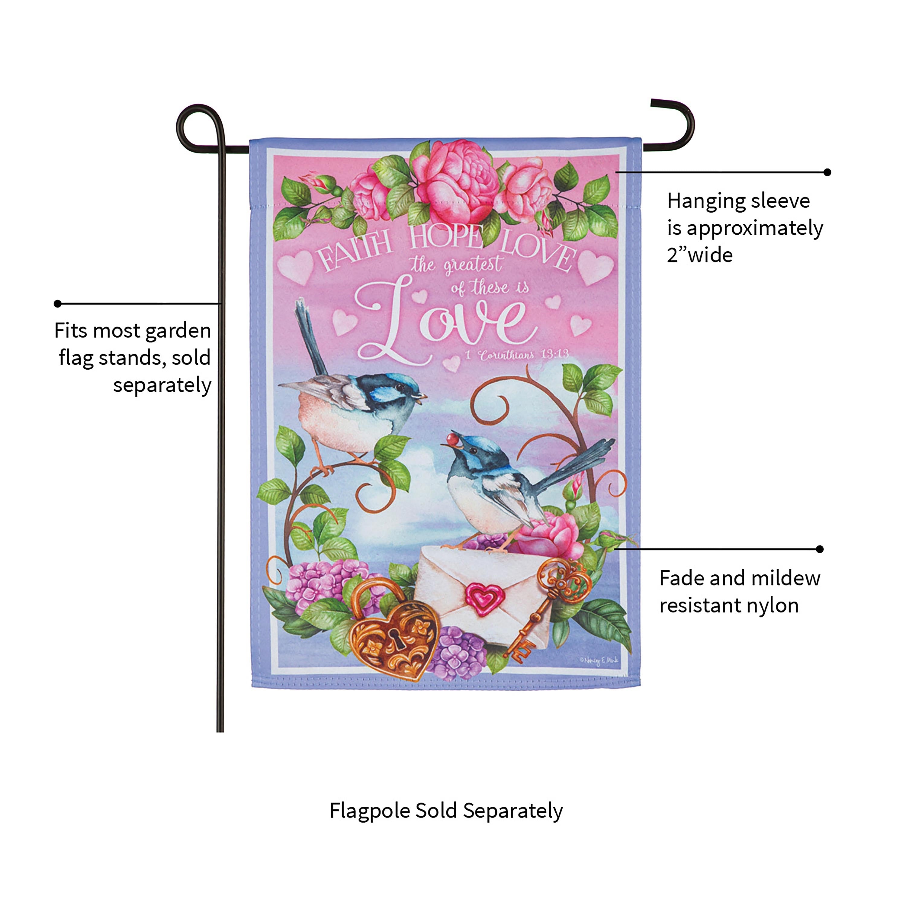 Love Inspiration Flag Suede Garden Flag - Sports Collectibles, Sports Memorabilia, Sports Fan Shop, Sports Gifts