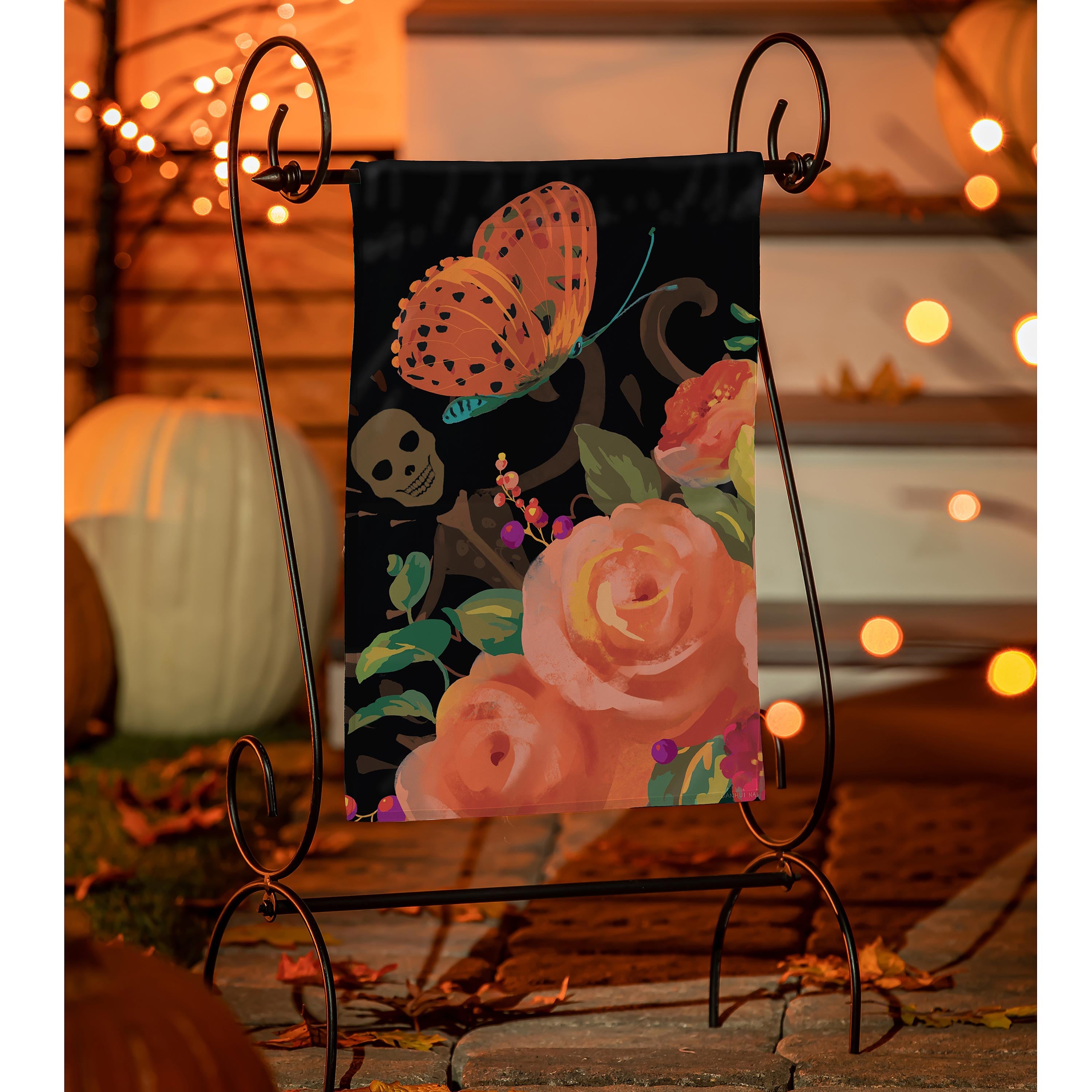 Dia de los Muertos Suede Garden Flag - Sports Collectibles, Sports Memorabilia, Sports Fan Shop, Sports Gifts