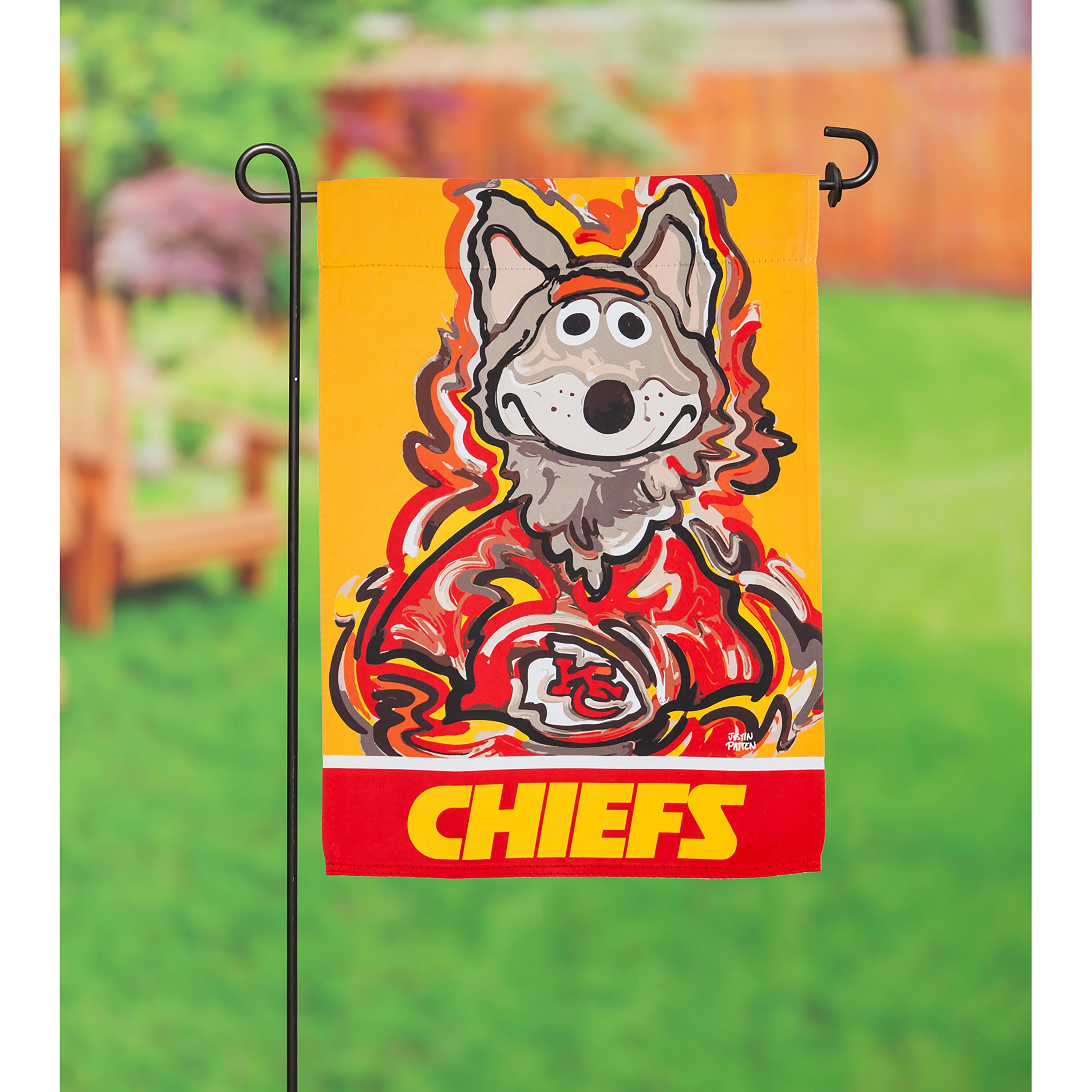 Kansas City Chiefs Justin Patten Suede Garden Flag - Sports Collectibles, Sports Memorabilia, Sports Fan Shop, Sports Gifts