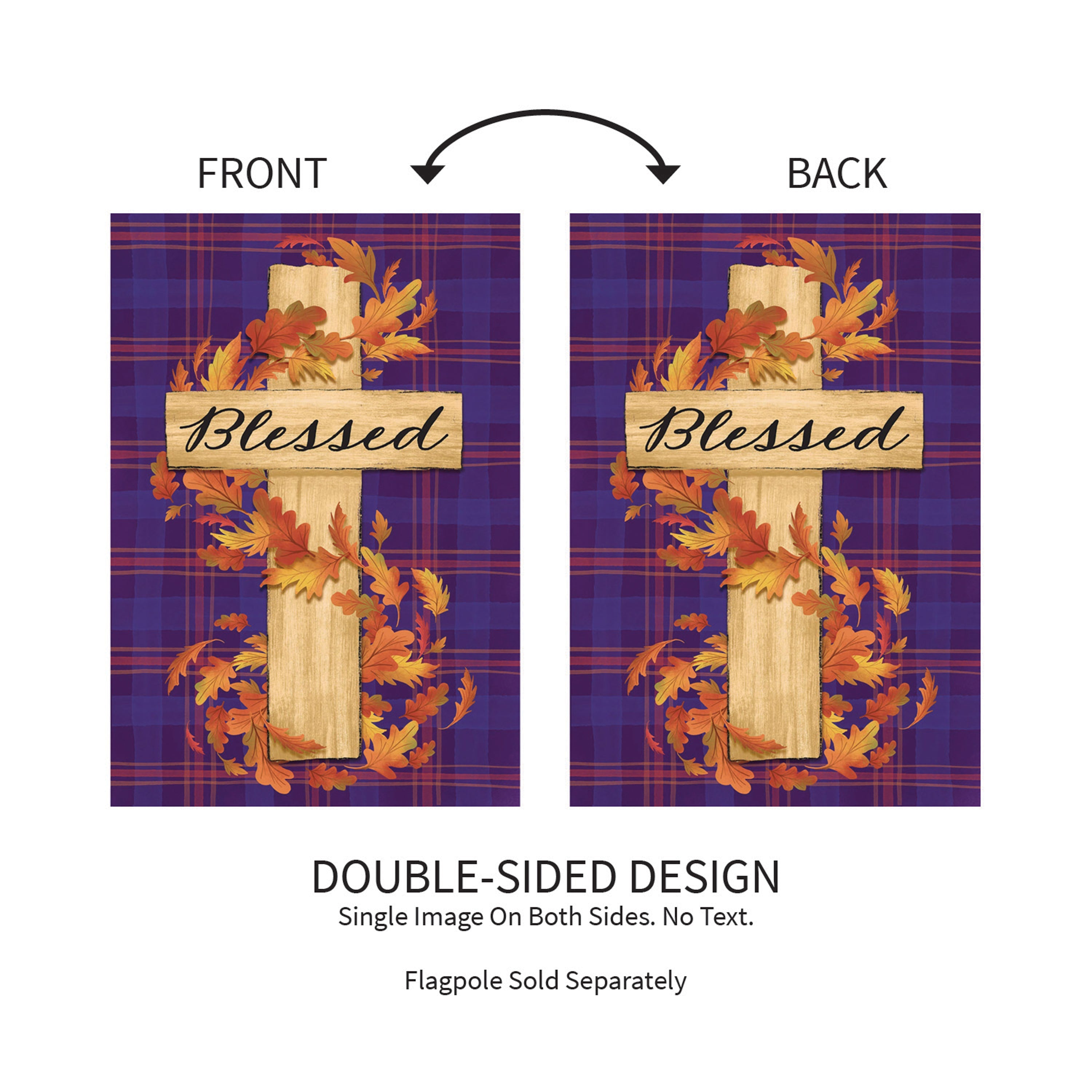 Blessed Cross Burlap Garden Flag - Sports Collectibles, Sports Memorabilia, Sports Fan Shop, Sports Gifts
