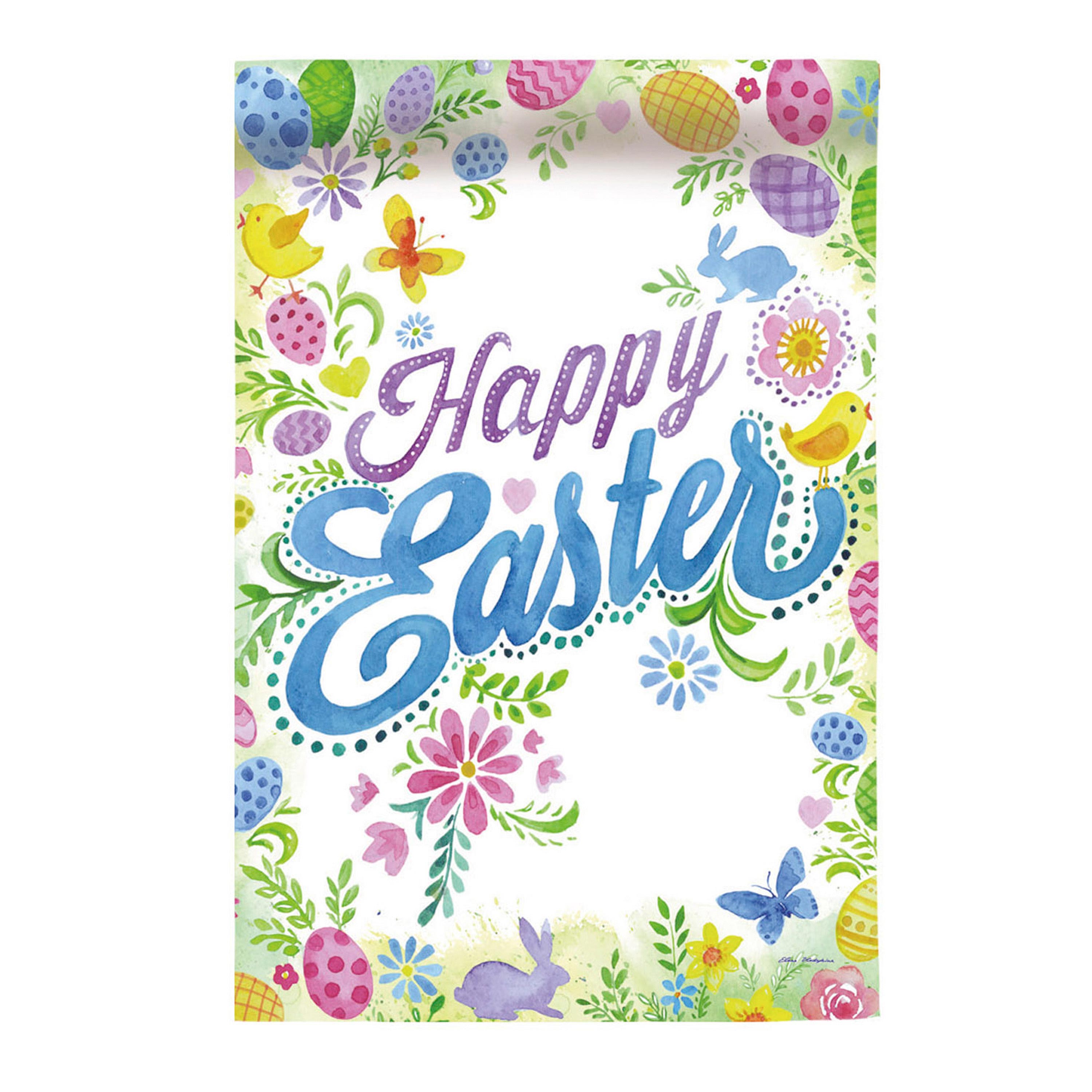 Happy Easter Garden Suede Flag - Sports Collectibles, Sports Memorabilia, Sports Fan Shop, Sports Gifts