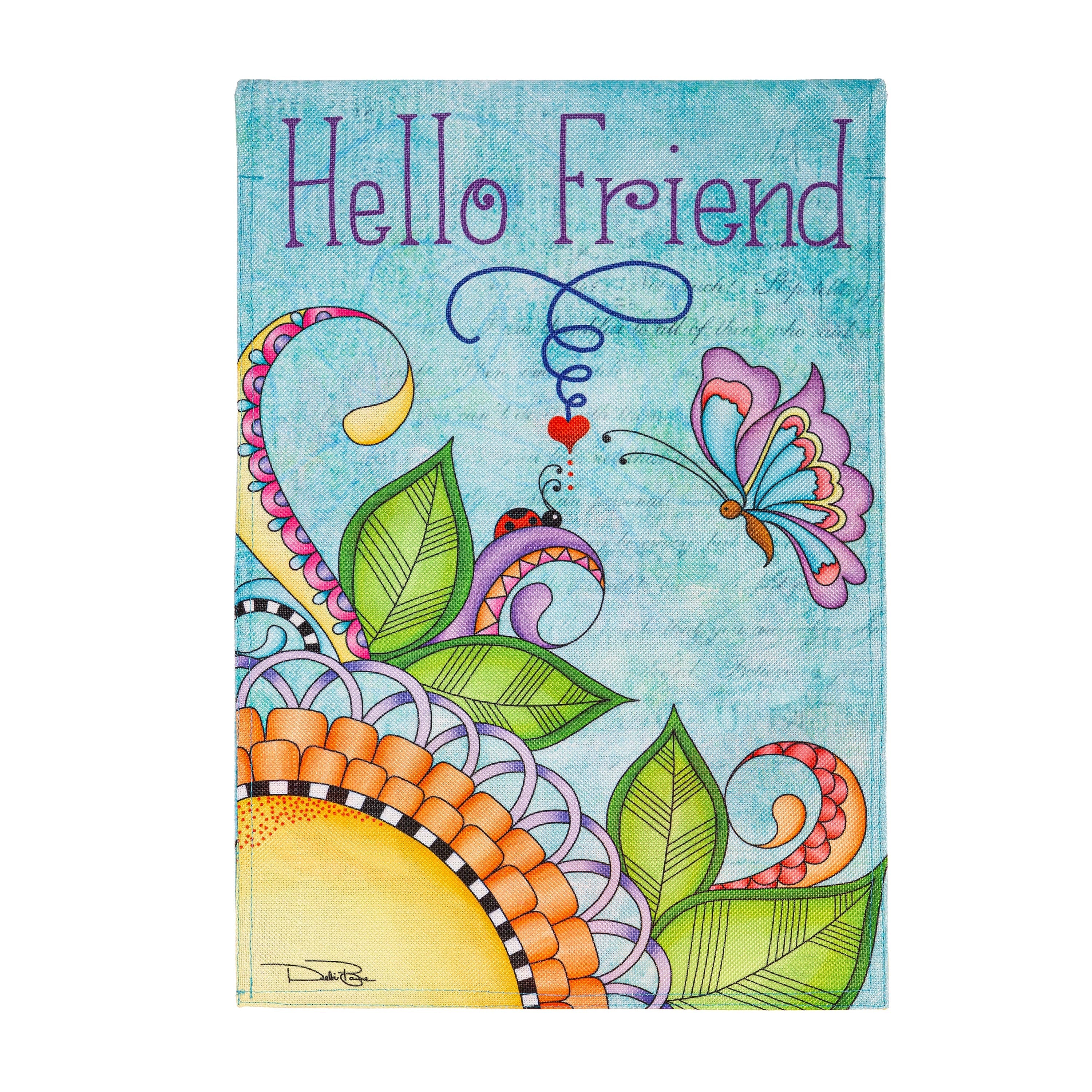 Hello Friend Burlap Garden Flag - Sports Gifts, Sports Memorabilia, Sports Collectibles, Fan Shop