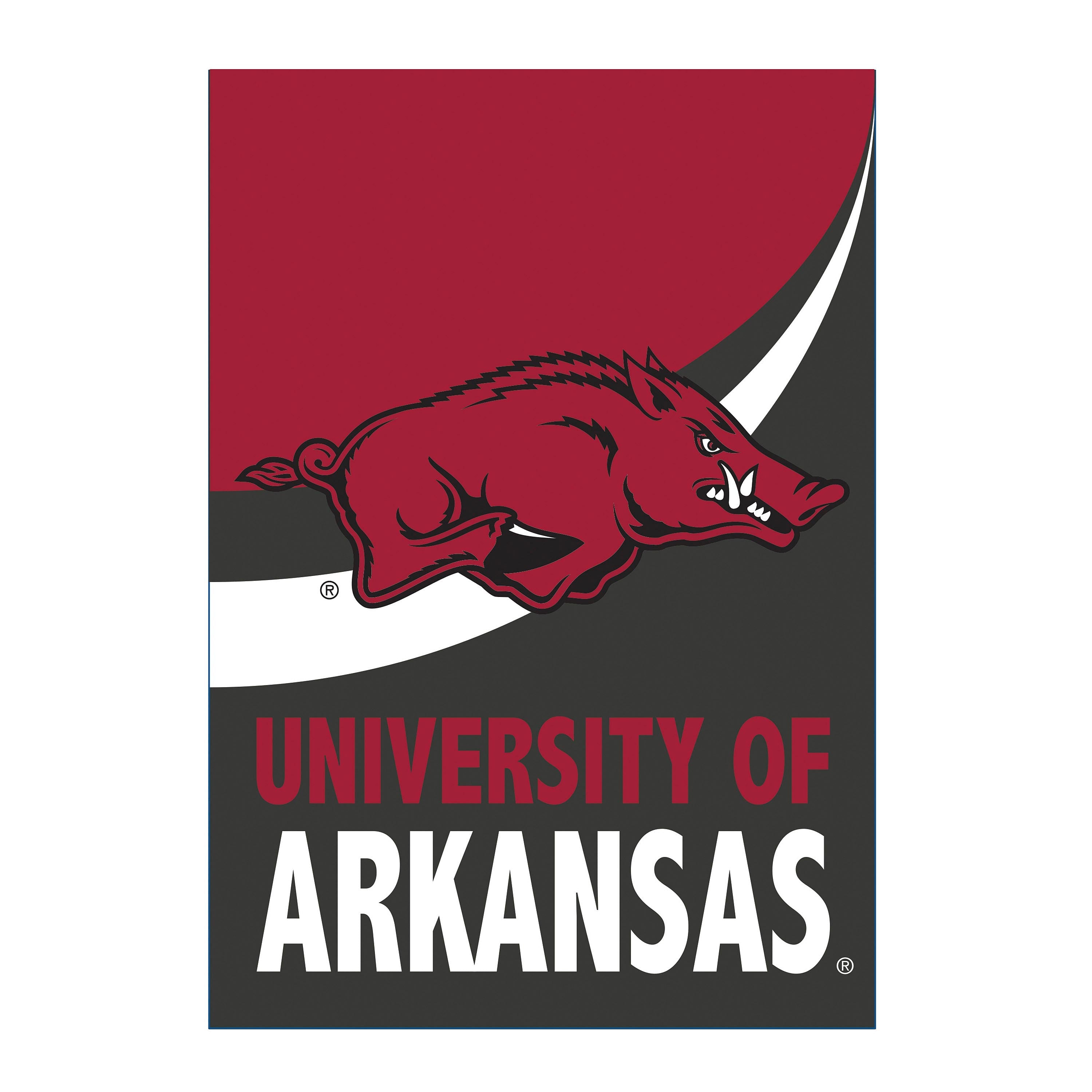 University of Arkansas Burlap Flag House Size - Sports Collectibles, Sports Memorabilia, Sports Fan Shop, Sports Gifts