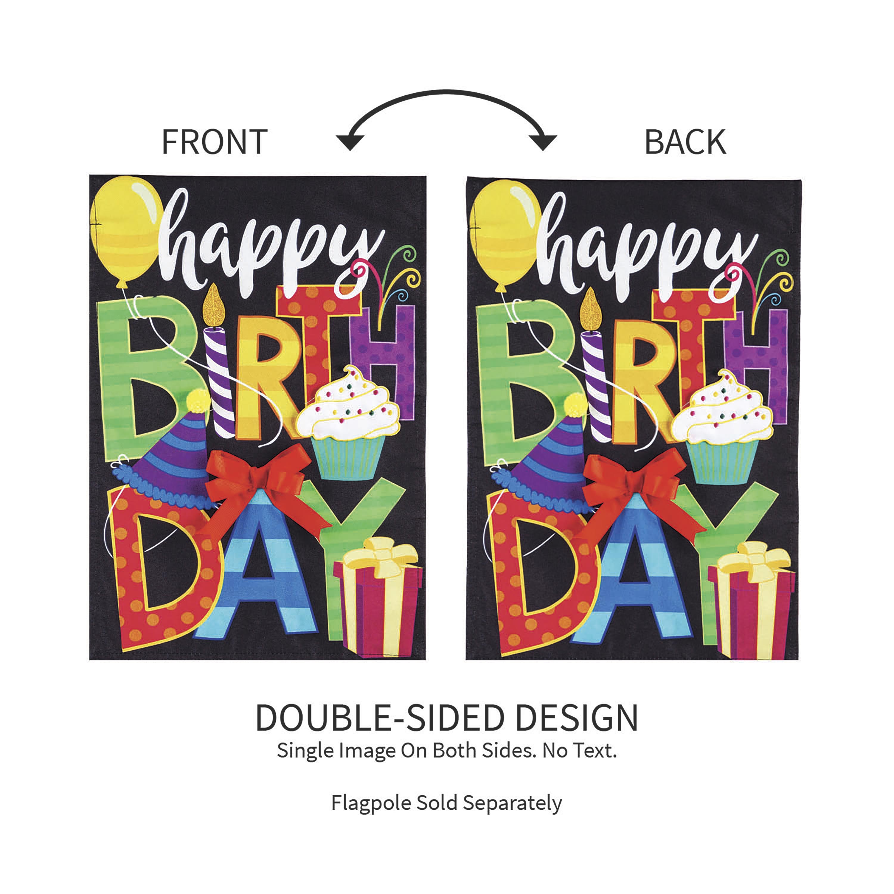 Happy Birthday Garden Linen Flag - Sports Collectibles, Sports Memorabilia, Sports Fan Shop, Sports Gifts