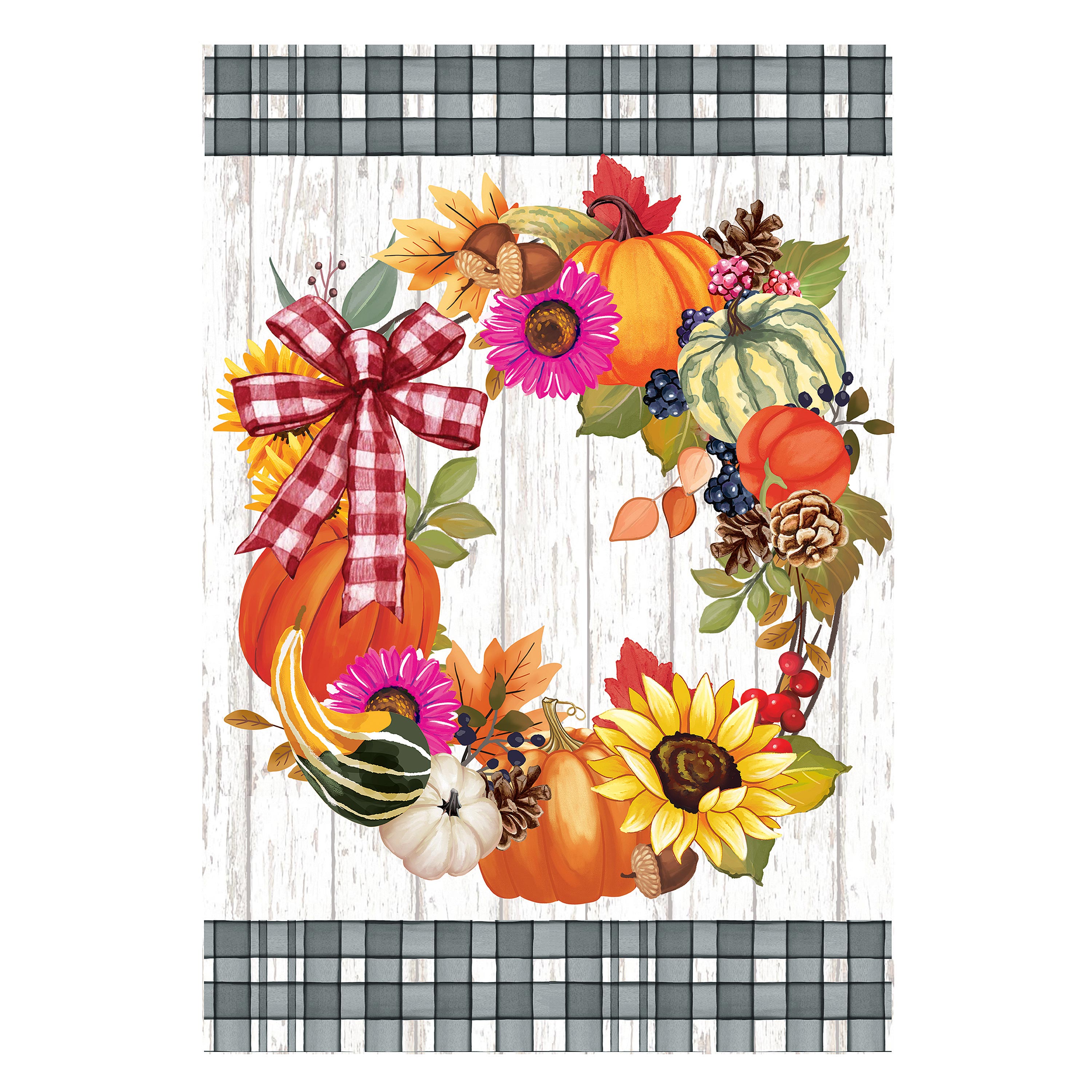 Wreath Of Gourds Applique Garden Flag - Sports Collectibles, Sports Memorabilia, Sports Fan Shop, Sports Gifts