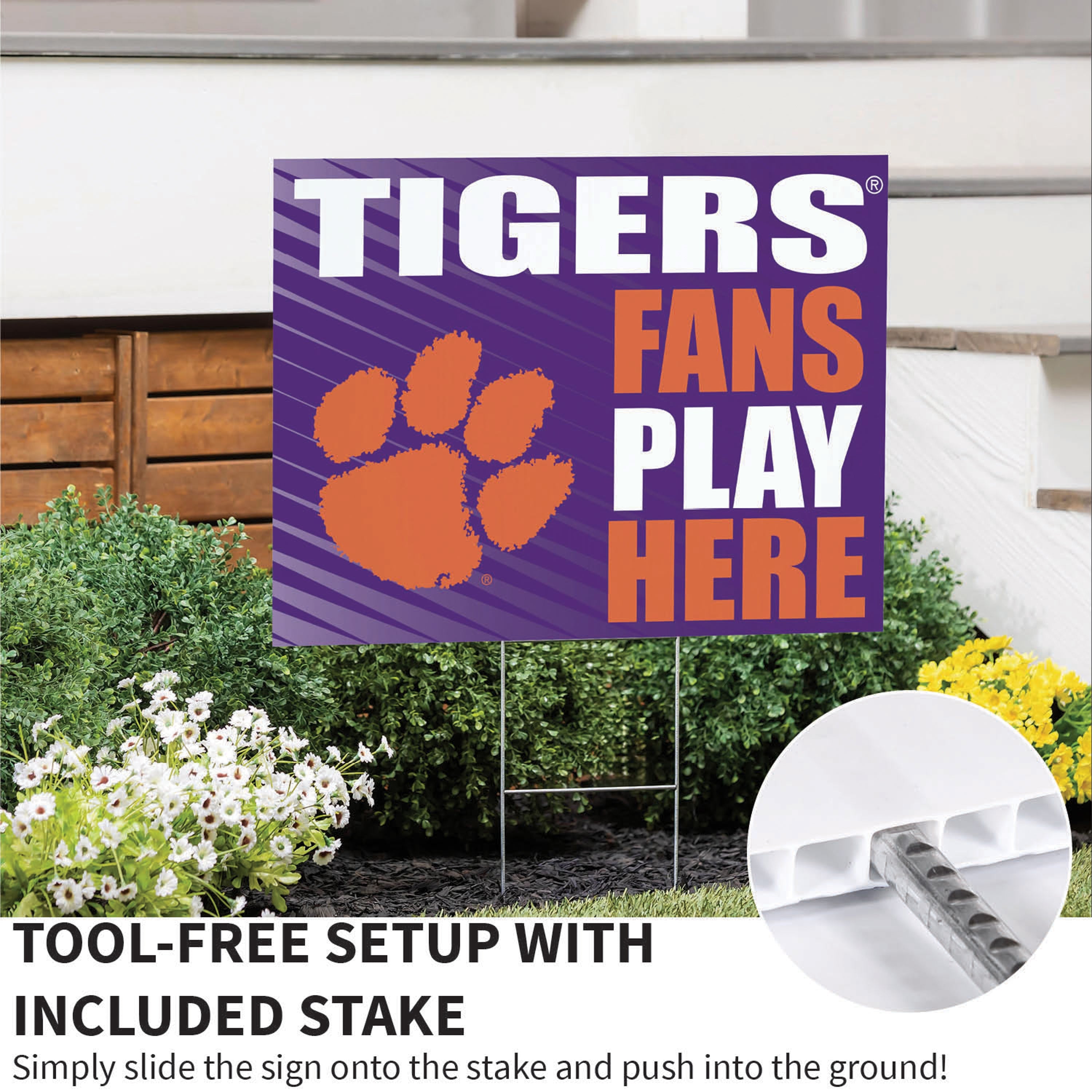 Clemson University Coroplast Yard Sign "Fans Play Here"