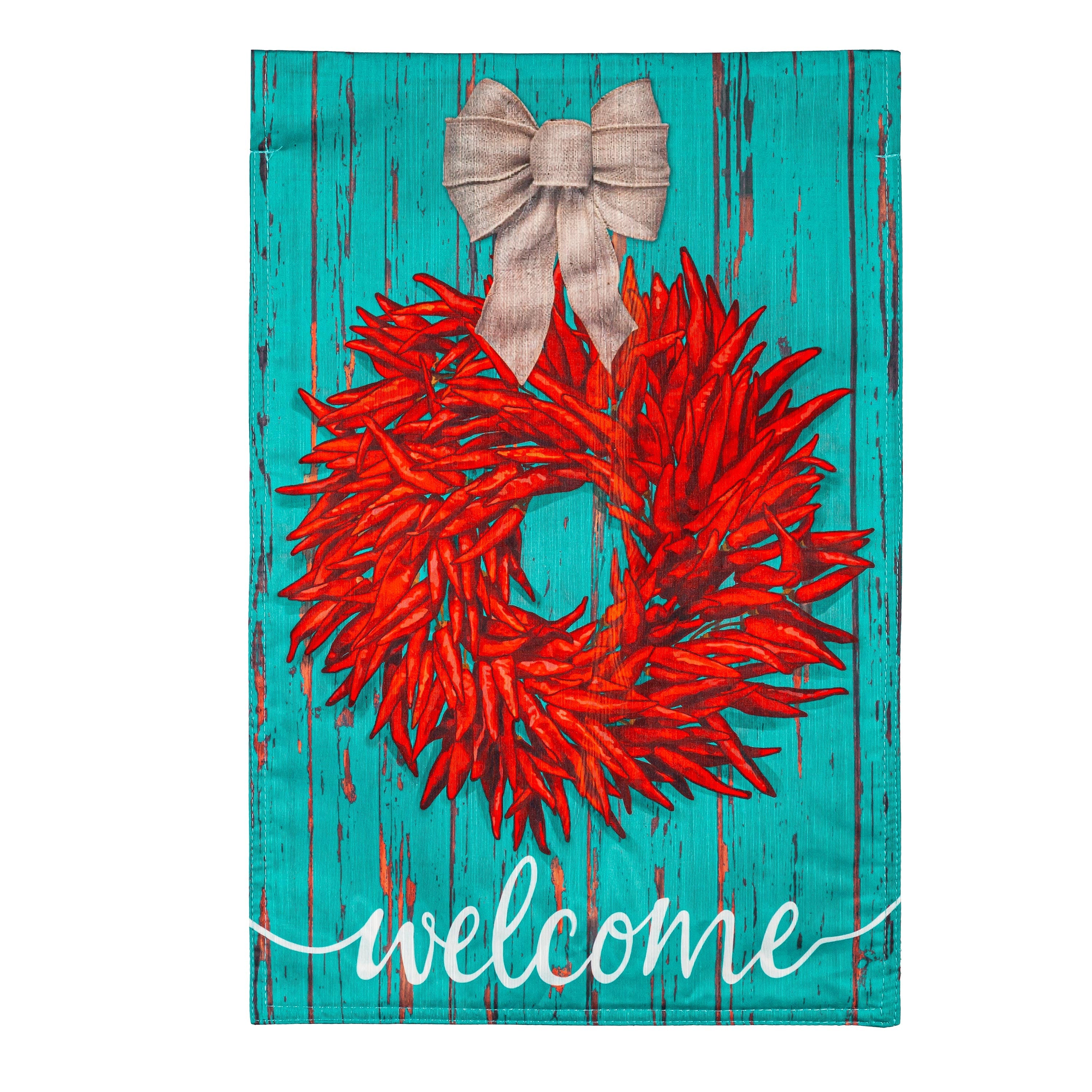 Red Chili Wreath Strie Garden Flag - Sports Collectibles, Sports Memorabilia, Sports Fan Shop, Sports Gifts