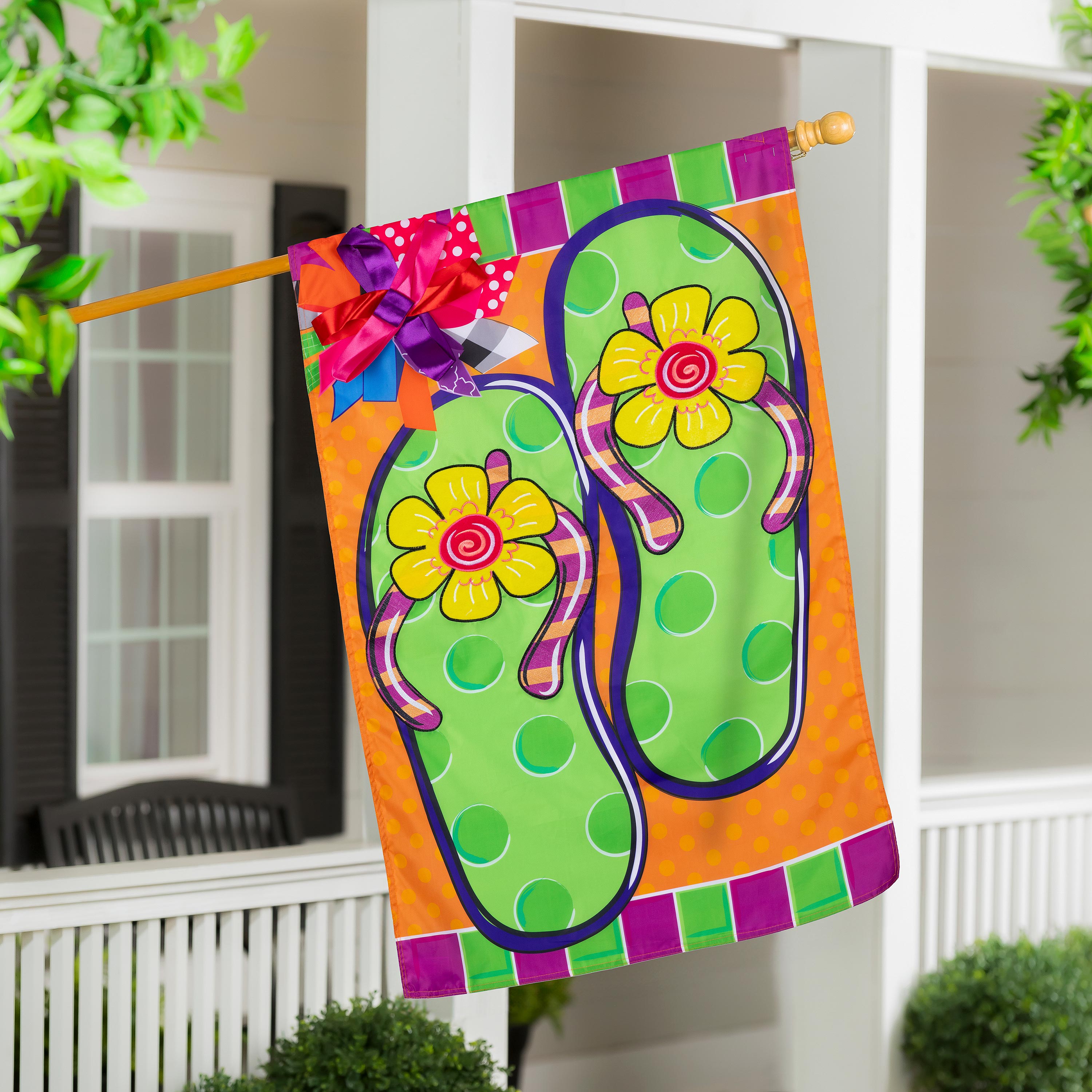 Flip Flop Summer Applique House Flag - Sports Collectibles, Sports Memorabilia, Sports Fan Shop, Sports Gifts