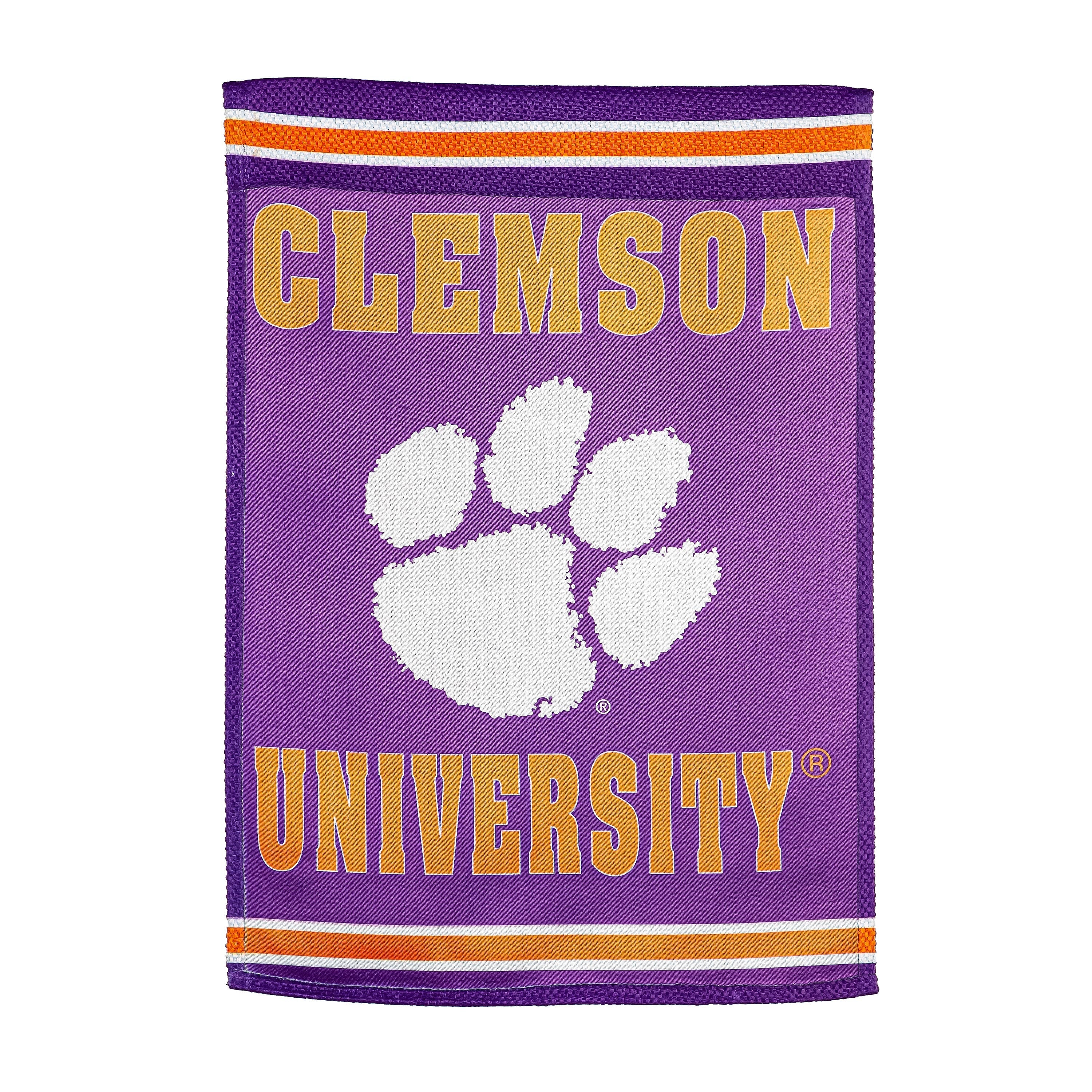 Embossed Suede Flag, House Size, Clemson University - Sports Collectibles, Sports Memorabilia, Sports Fan Shop, Sports Gifts