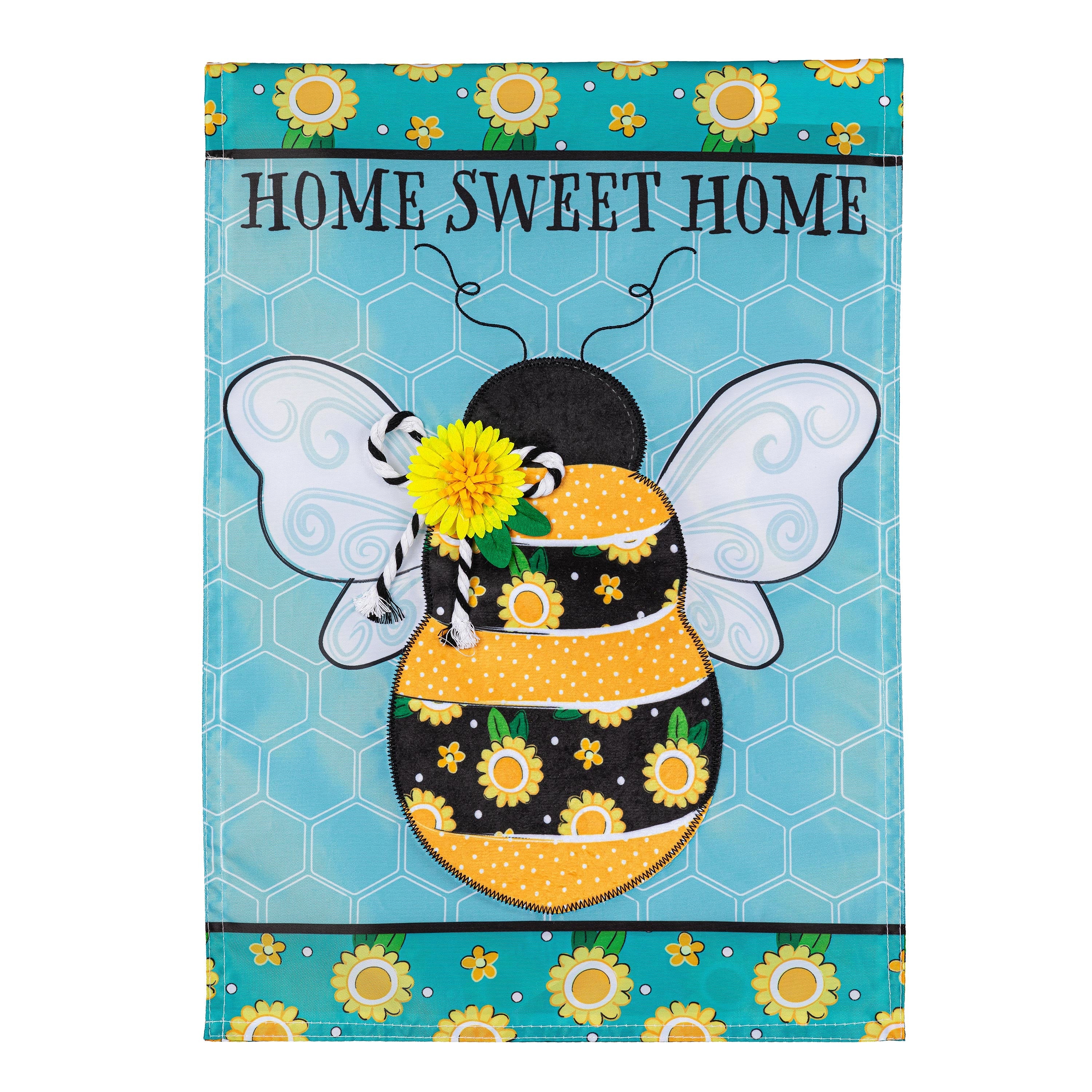 Home Sweet Home Bee Applique Garden Flag - Sports Collectibles, Sports Memorabilia, Sports Fan Shop, Sports Gifts