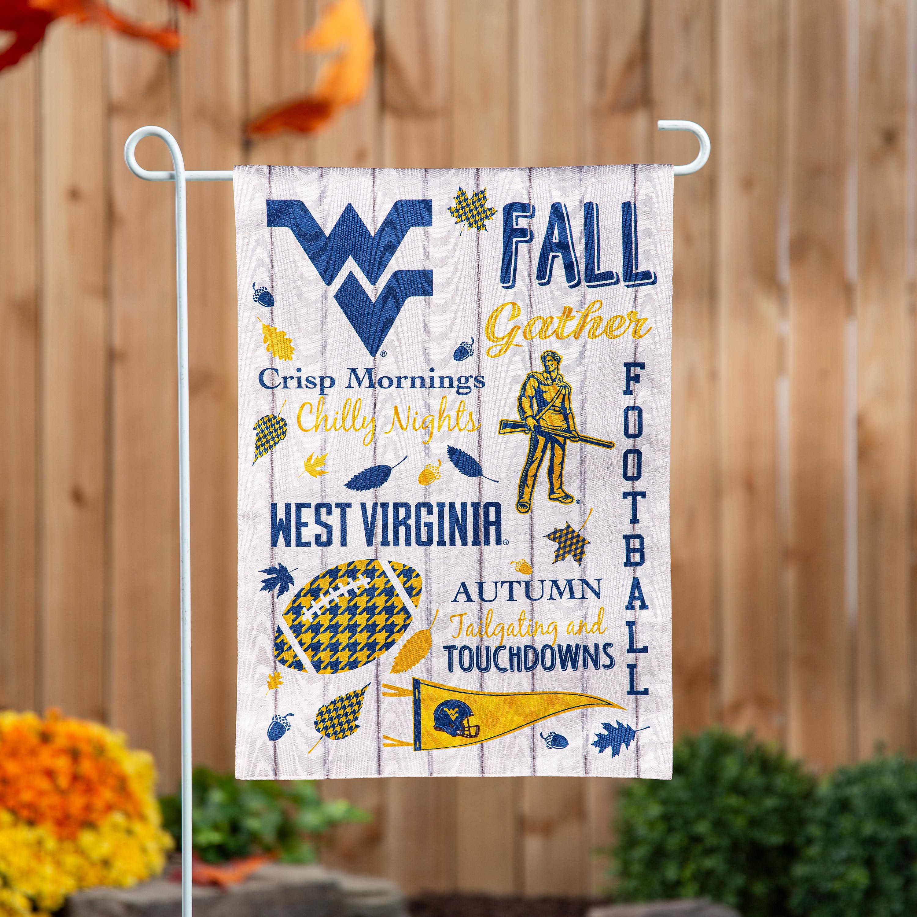 West Virginia University, Moire Flag, GDN, Fall Seasonal - Sports Gifts, Sports Memorabilia, Sports Collectibles, Fan Shop