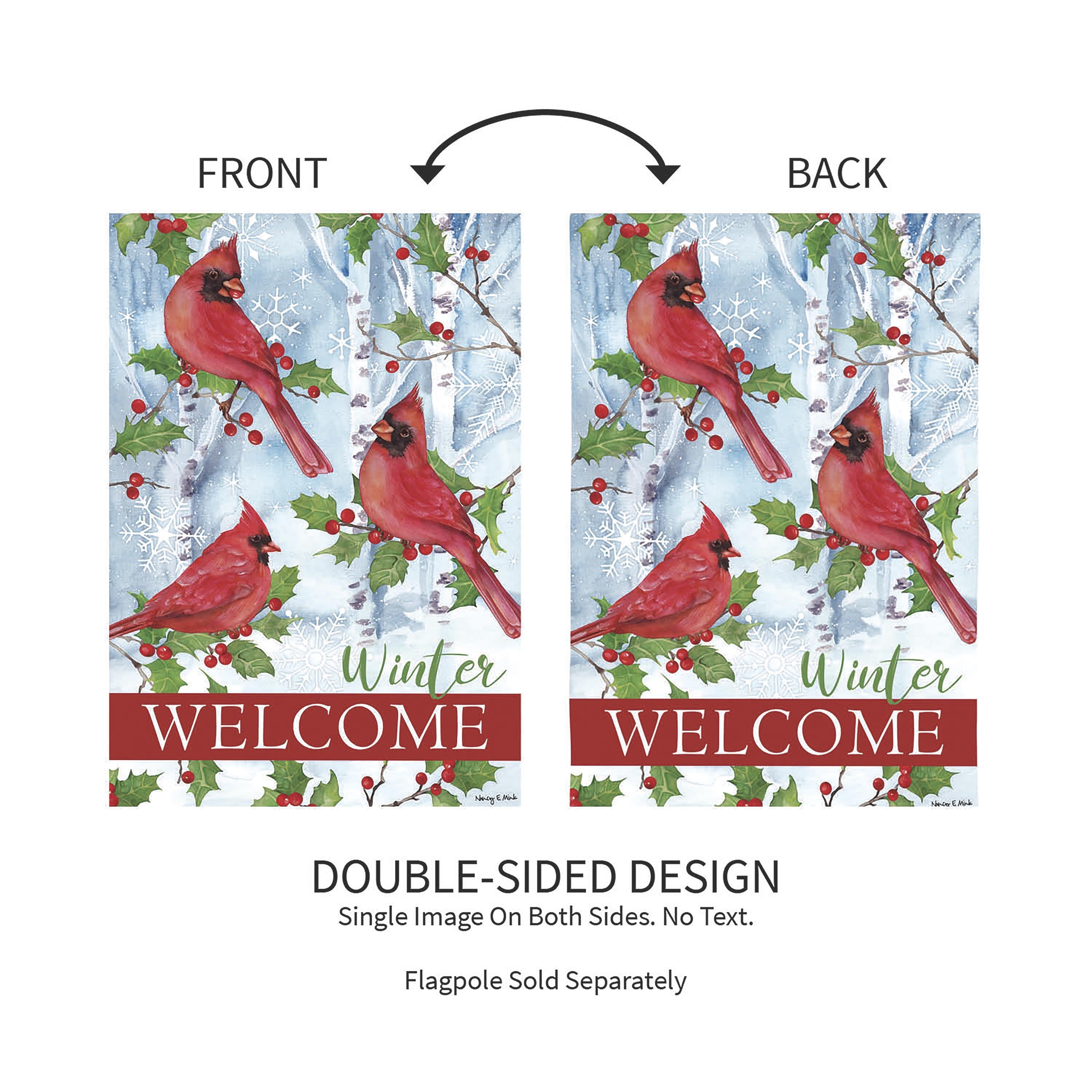 Winter Visit Suede Garden Flag - Sports Collectibles, Sports Memorabilia, Sports Fan Shop, Sports Gifts