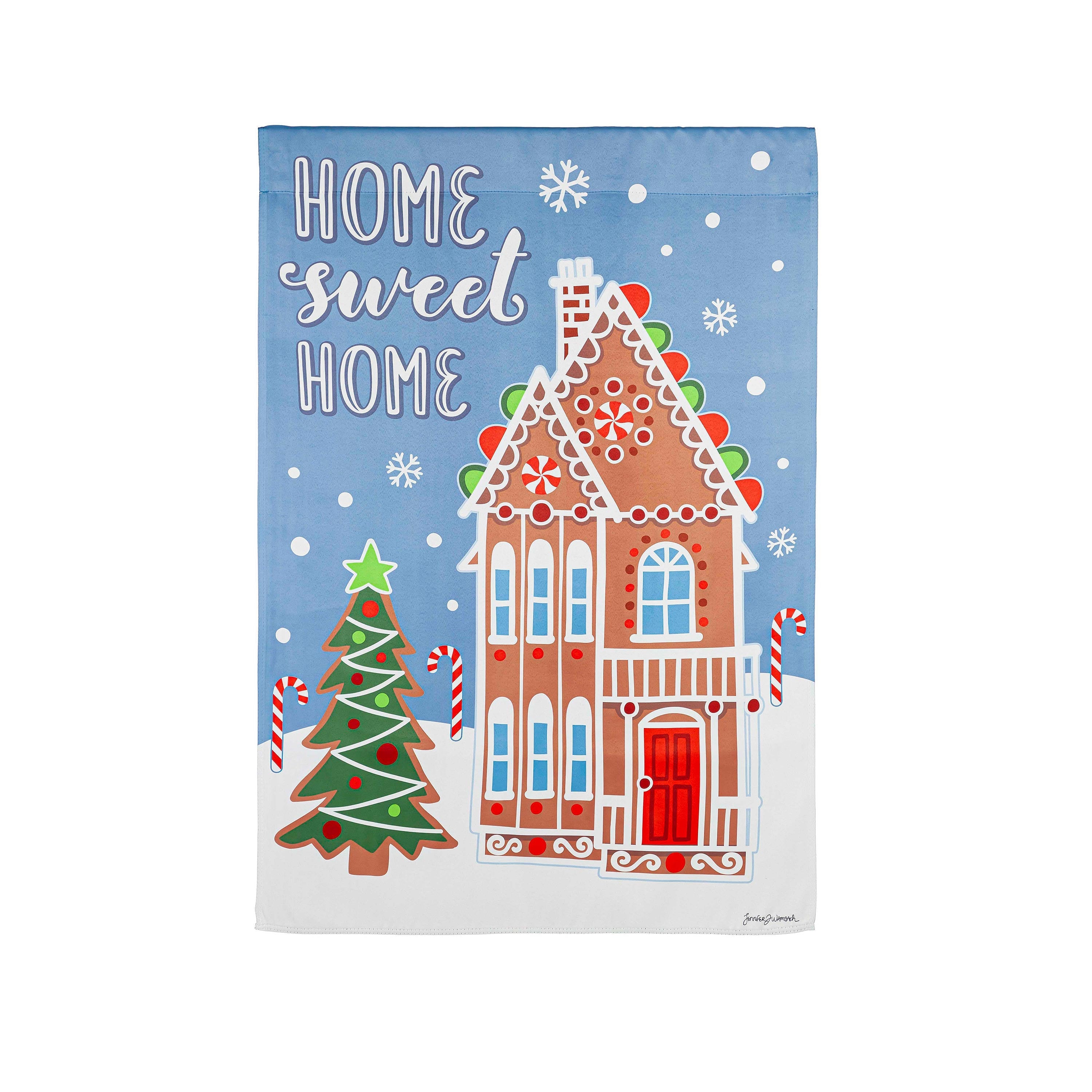Gingerbread Home Suede House Flag - Sports Gifts, Sports Memorabilia, Sports Collectibles, Fan Shop