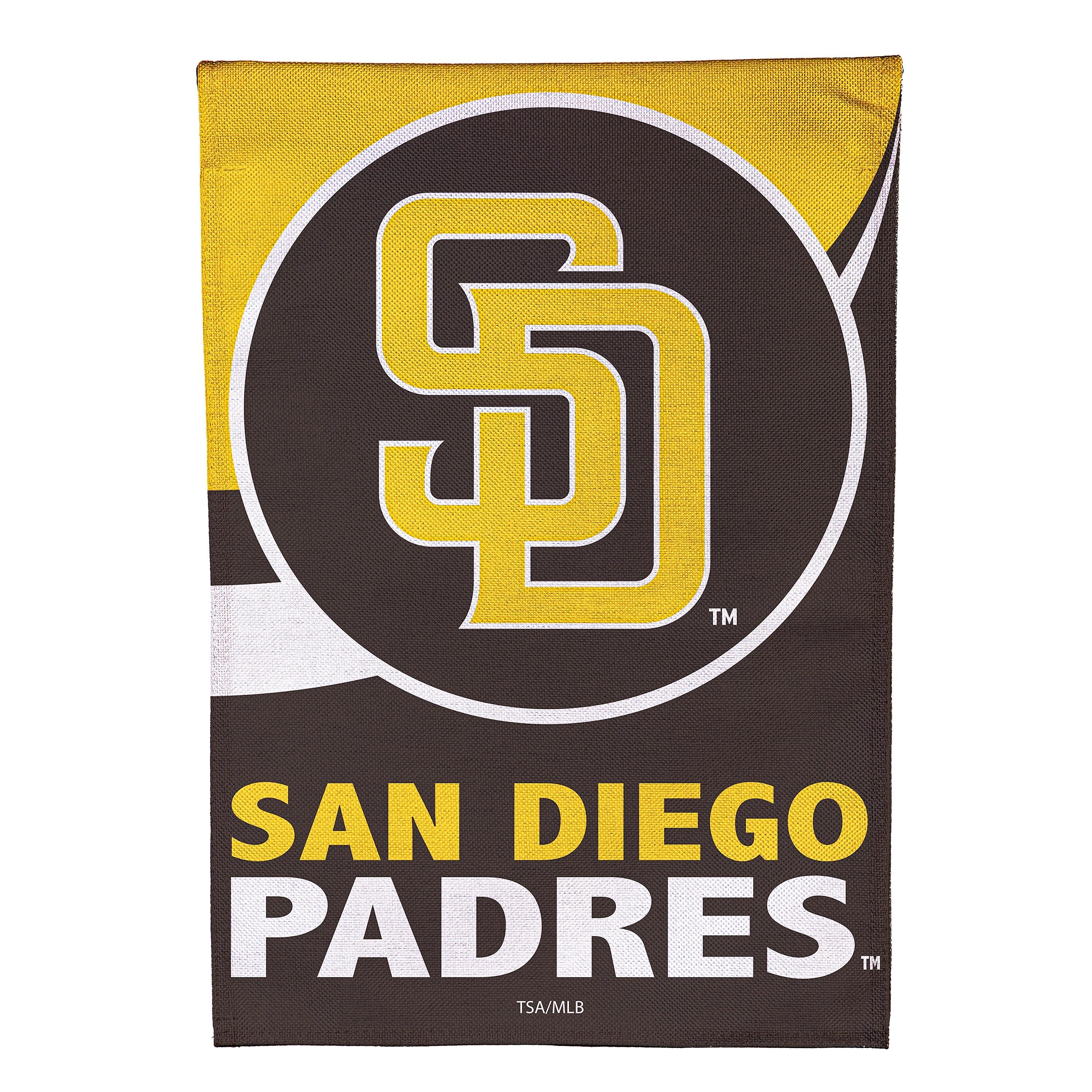San Diego Padres Burlap House Flag - Sports Collectibles, Sports Memorabilia, Sports Fan Shop, Sports Gifts