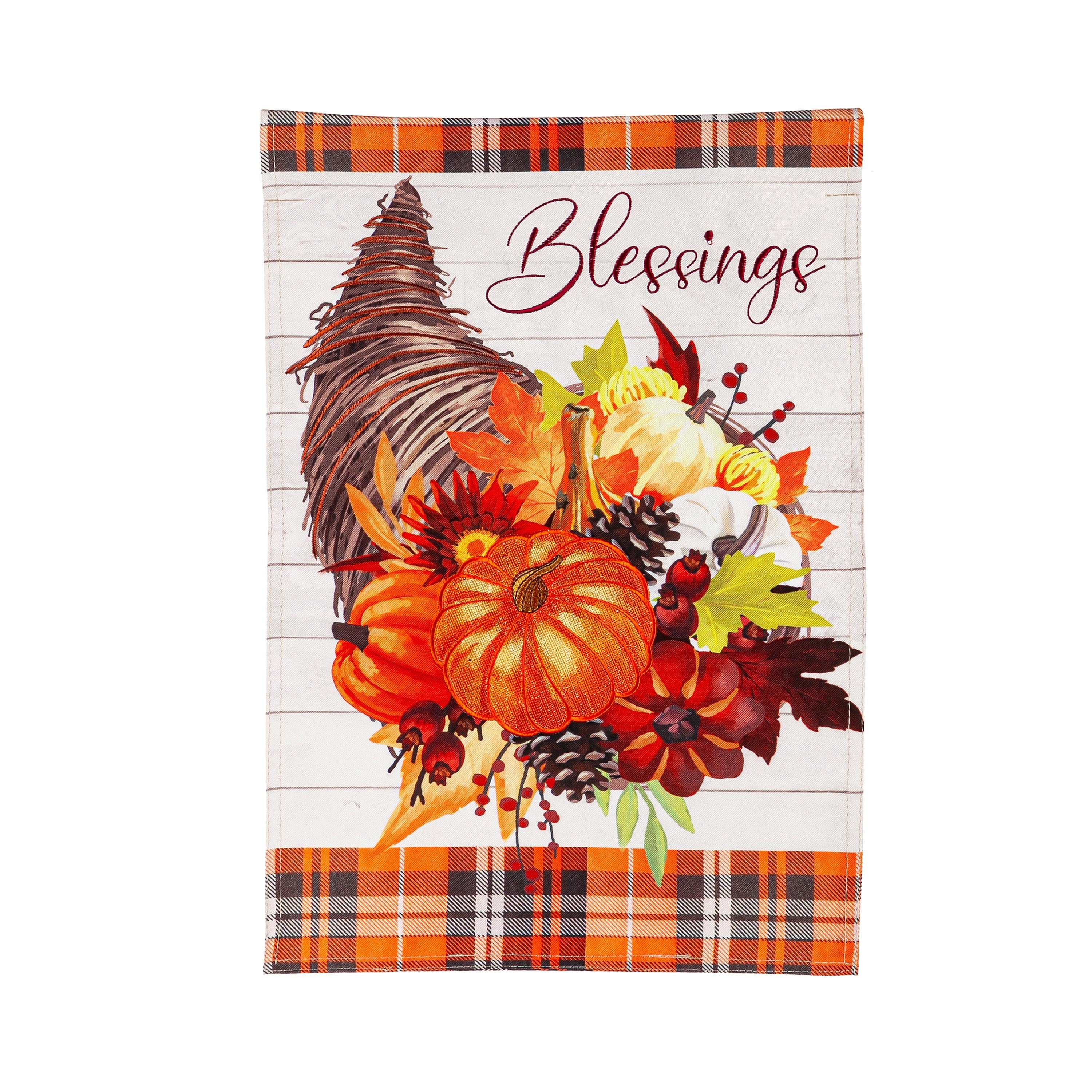 Cornucopia Blessings Garden Linen Flag - Sports Collectibles, Sports Memorabilia, Sports Fan Shop, Sports Gifts