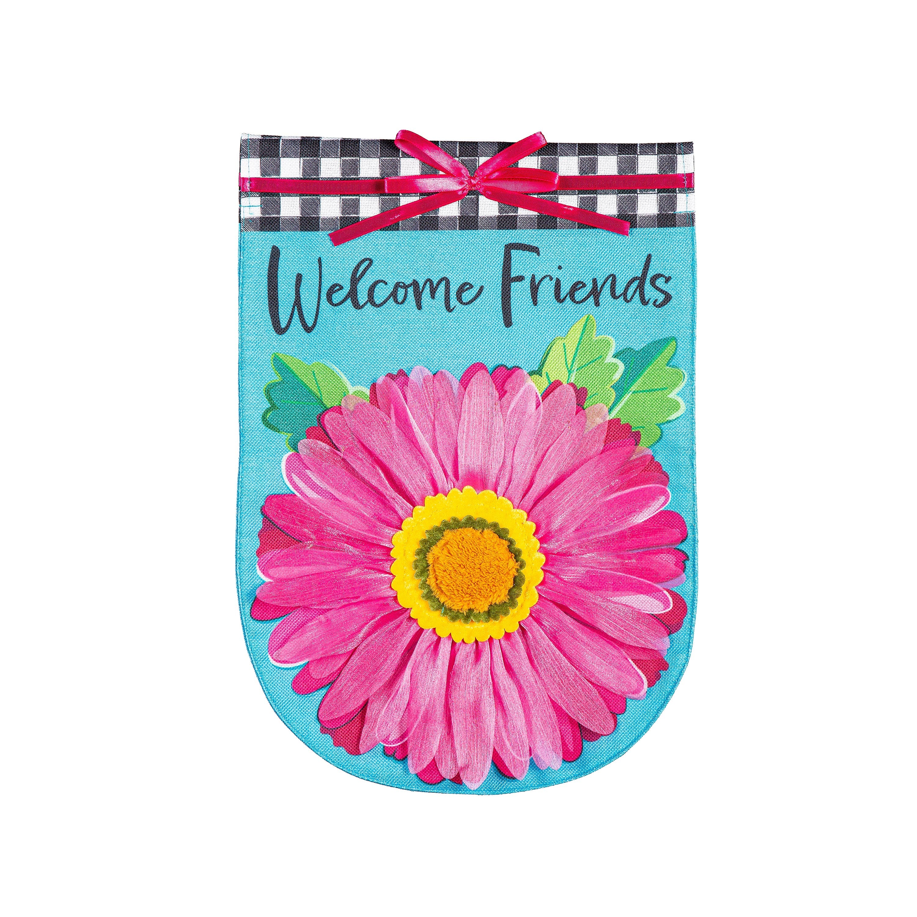 Welcome Friends Daisy Burlap Garden Flag - Sports Collectibles, Sports Memorabilia, Sports Fan Shop, Sports Gifts