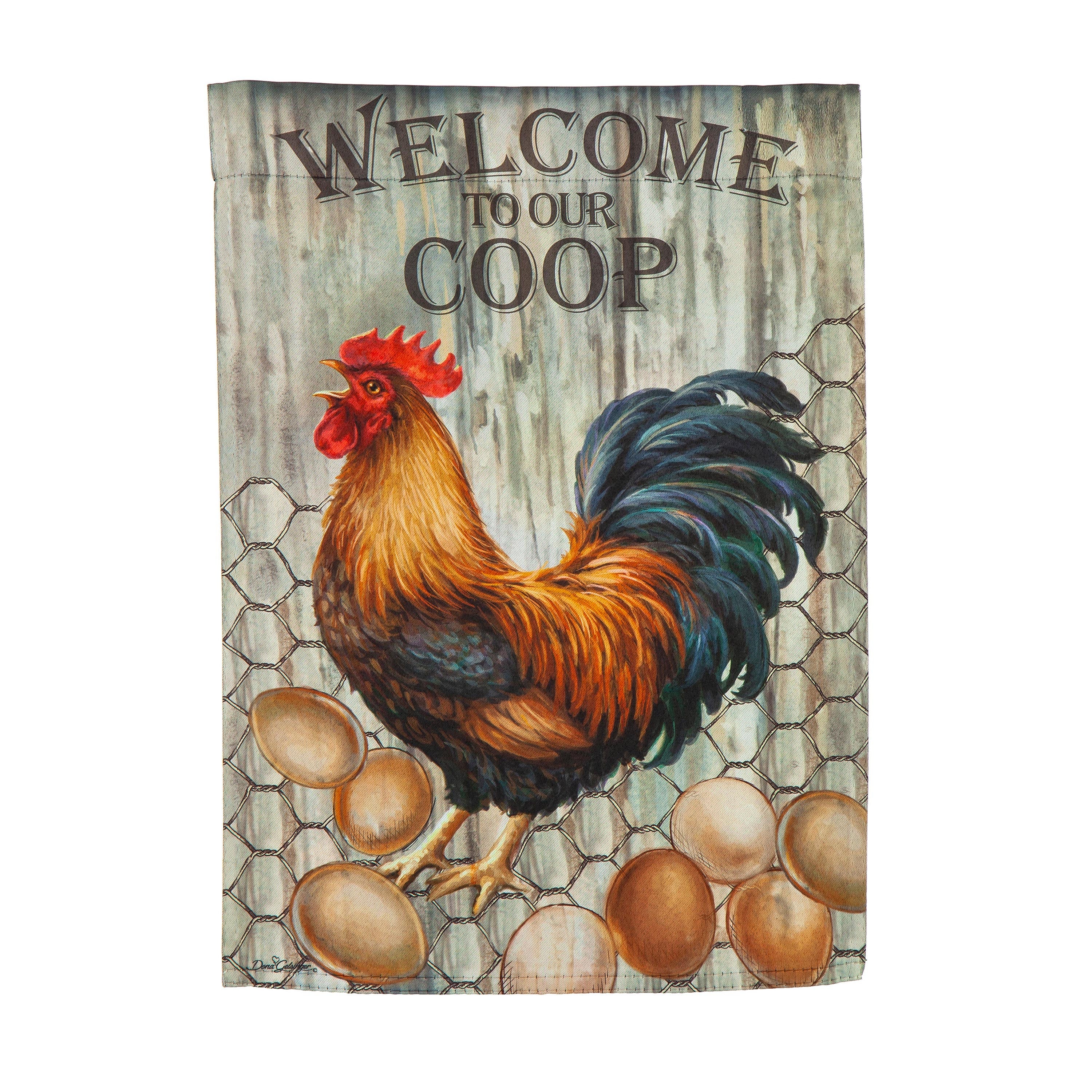 Welcome to Our Coop Suede House Flag - Sports Collectibles, Sports Memorabilia, Sports Fan Shop, Sports Gifts