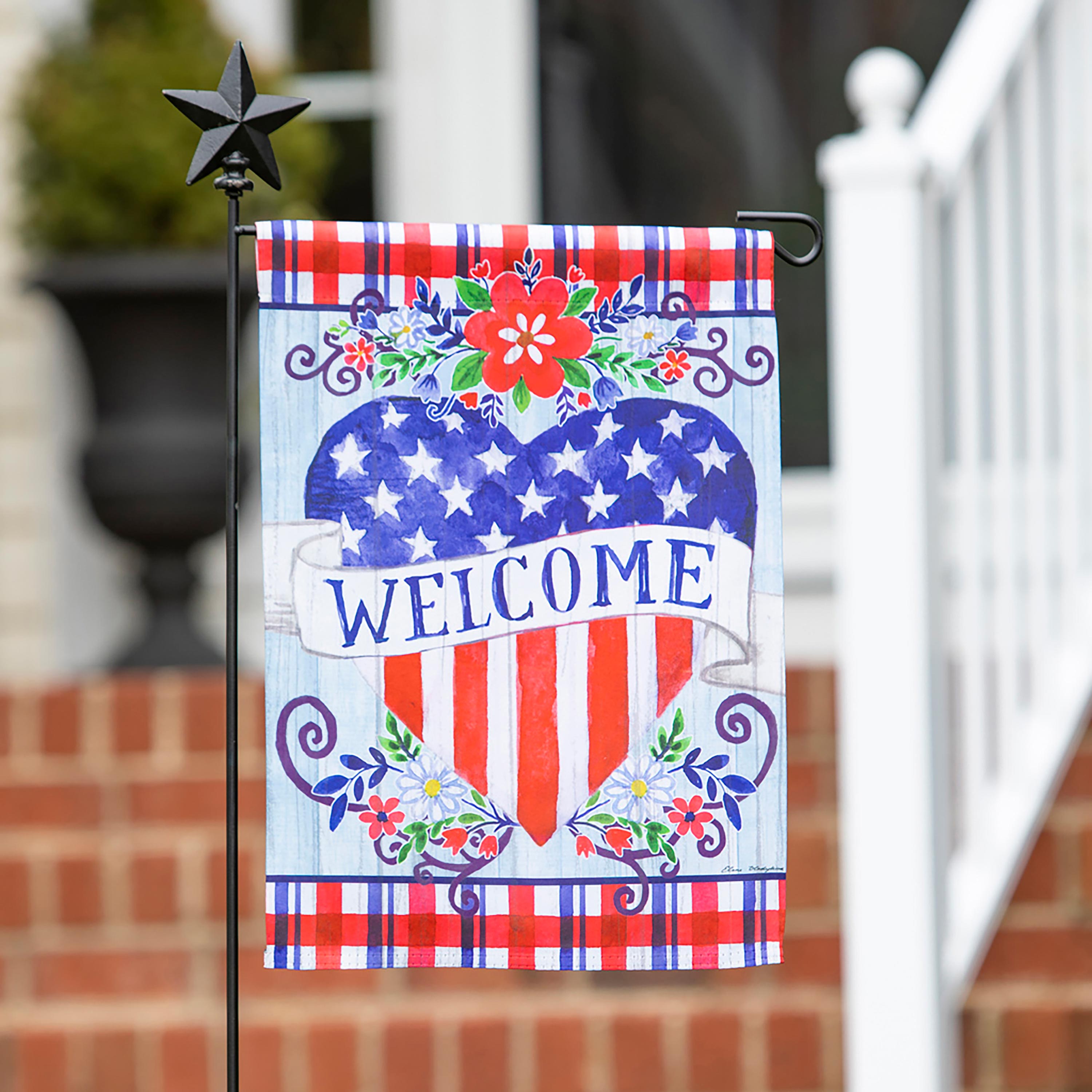 Welcome Heart Garden Suede Flag - Sports Collectibles, Sports Memorabilia, Sports Fan Shop, Sports Gifts