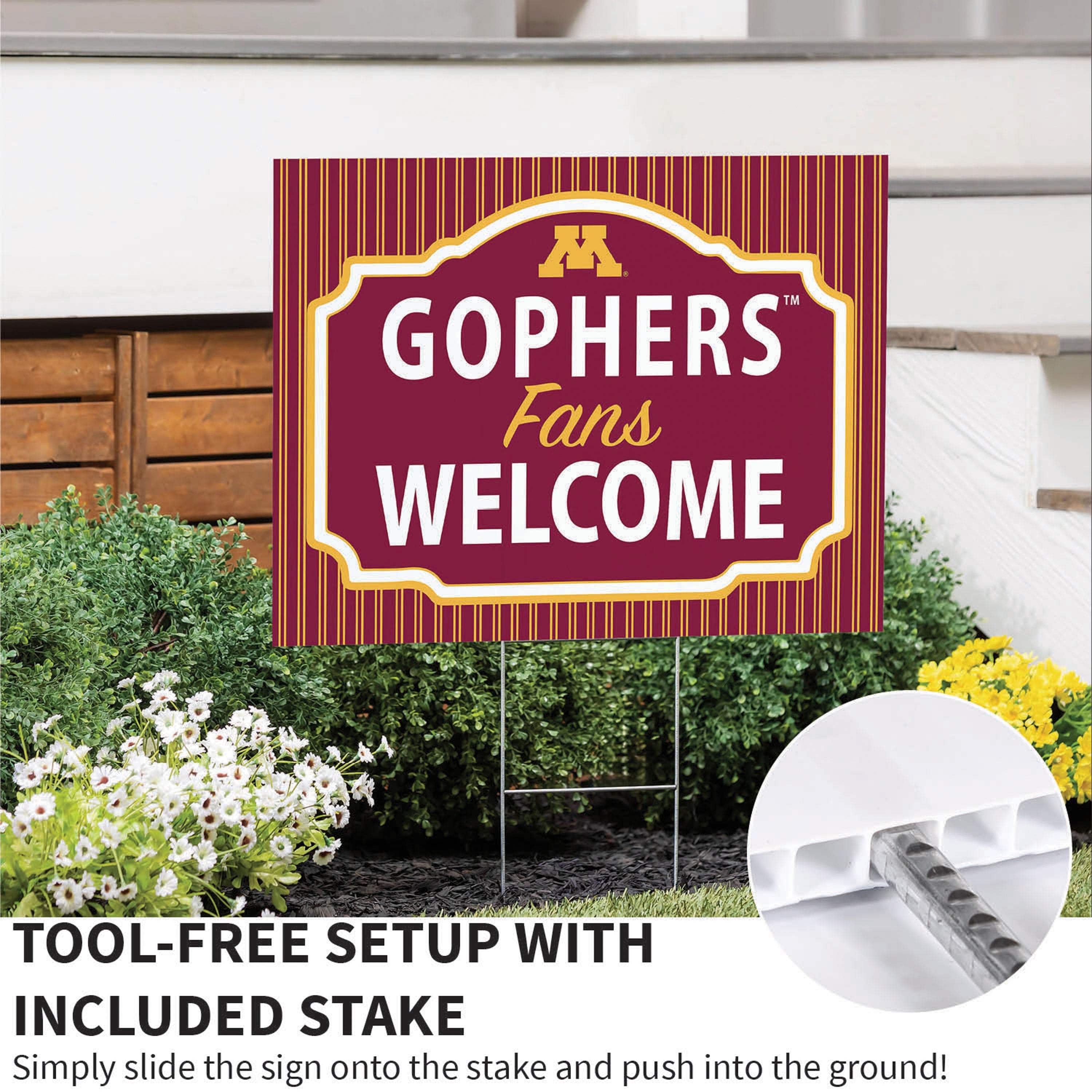 University of Minnesota Coroplast Yard Sign, "Fans Welcome" - Sports Collectibles, Sports Memorabilia, Sports Fan Shop, Sports Gifts