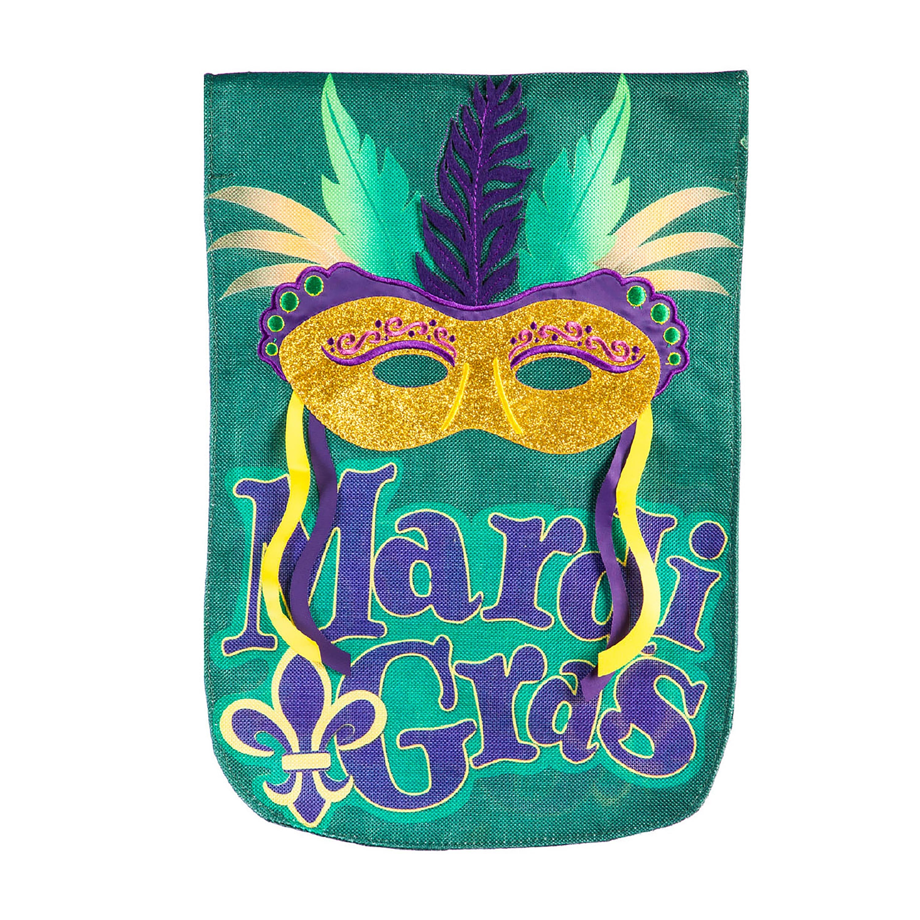 Mardi Gras Mask Garden Burlap Flag - Sports Collectibles, Sports Memorabilia, Sports Fan Shop, Sports Gifts