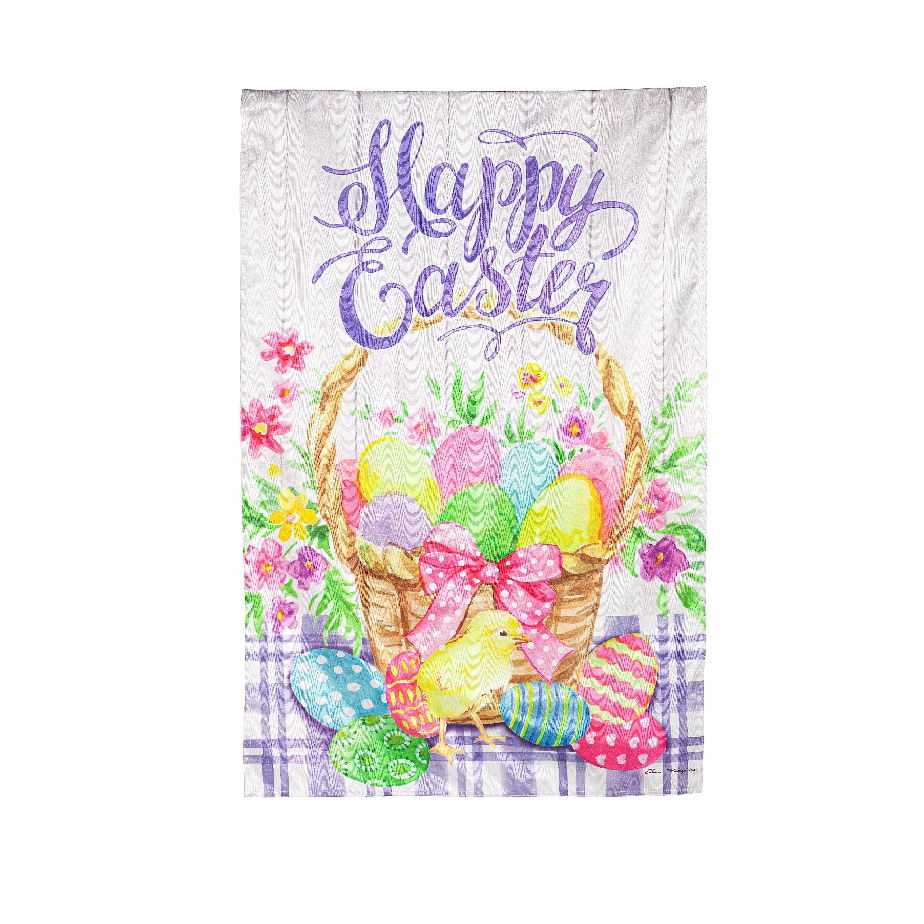 Easter Egg Basket Moire House Flag - Sports Gifts, Sports Memorabilia, Sports Collectibles, Fan Shop
